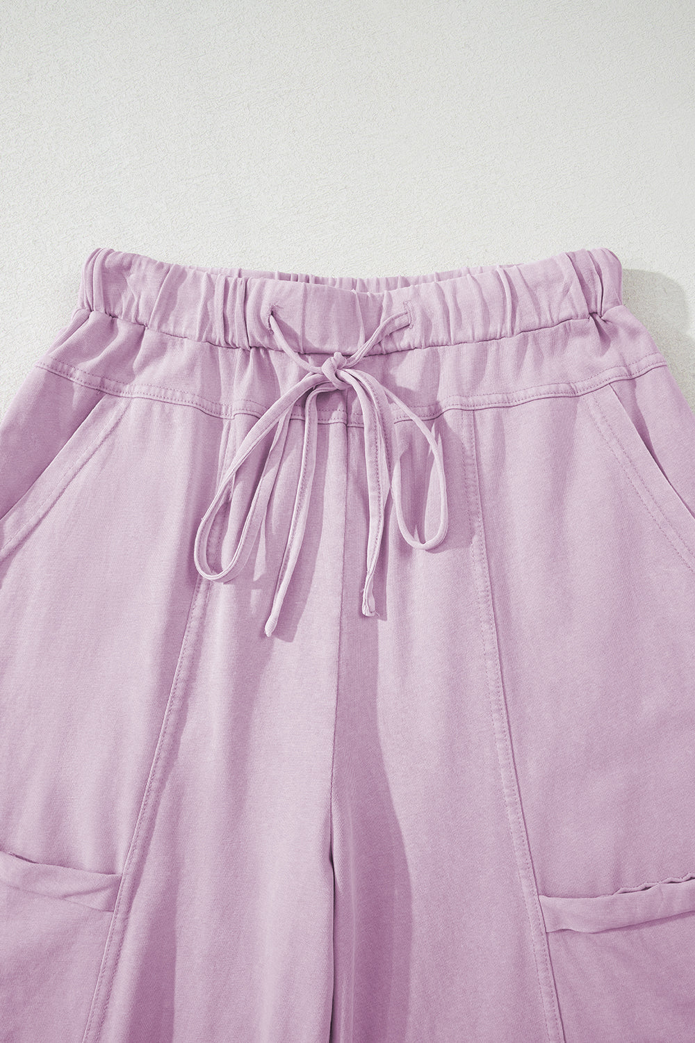 Mineral Wash Reverse Seam Drawstring Elastic Waist Pants