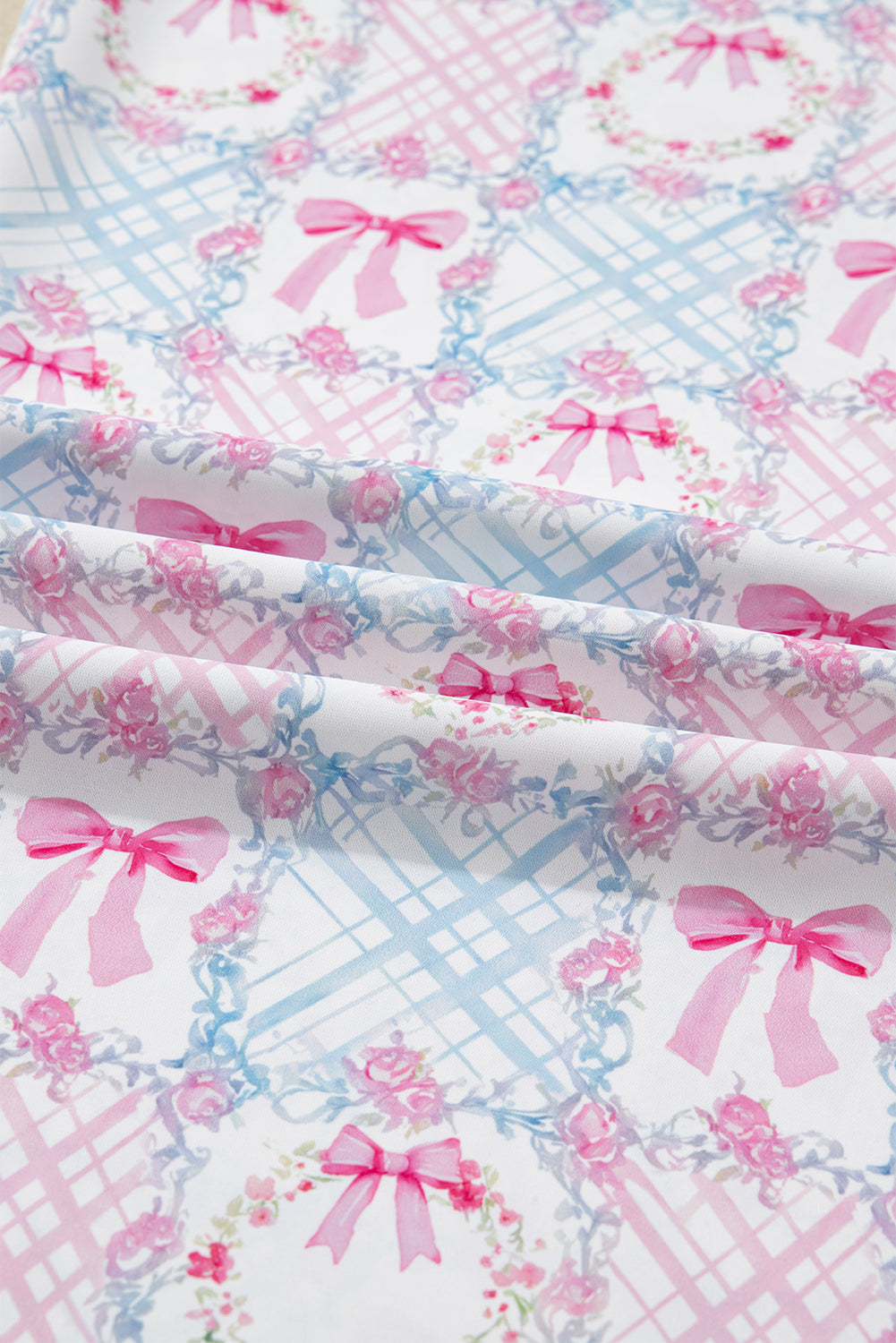 Christmas Bow Wreath Ruffle Pajama Set