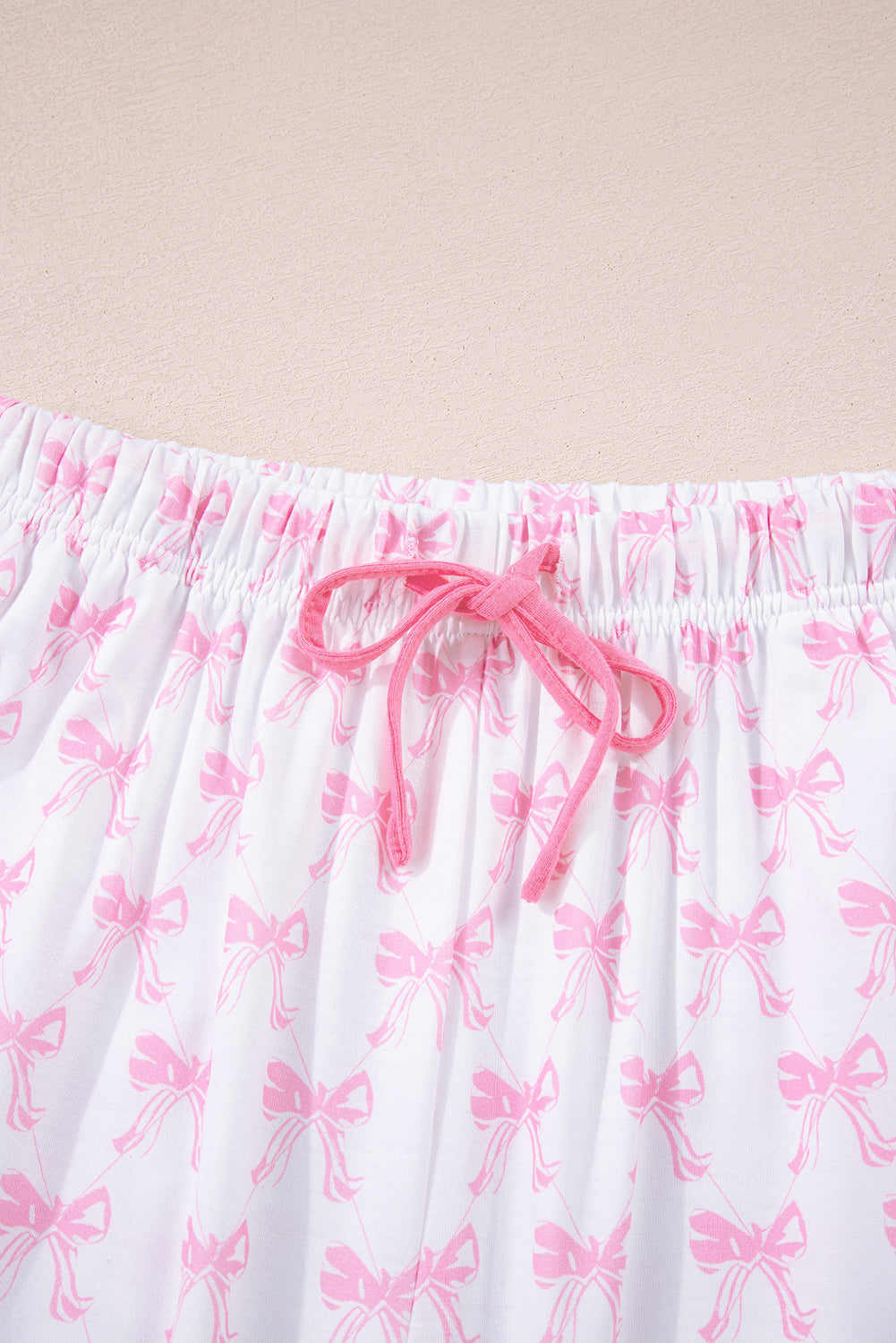 Bow Shirt and Pants Pajama Set