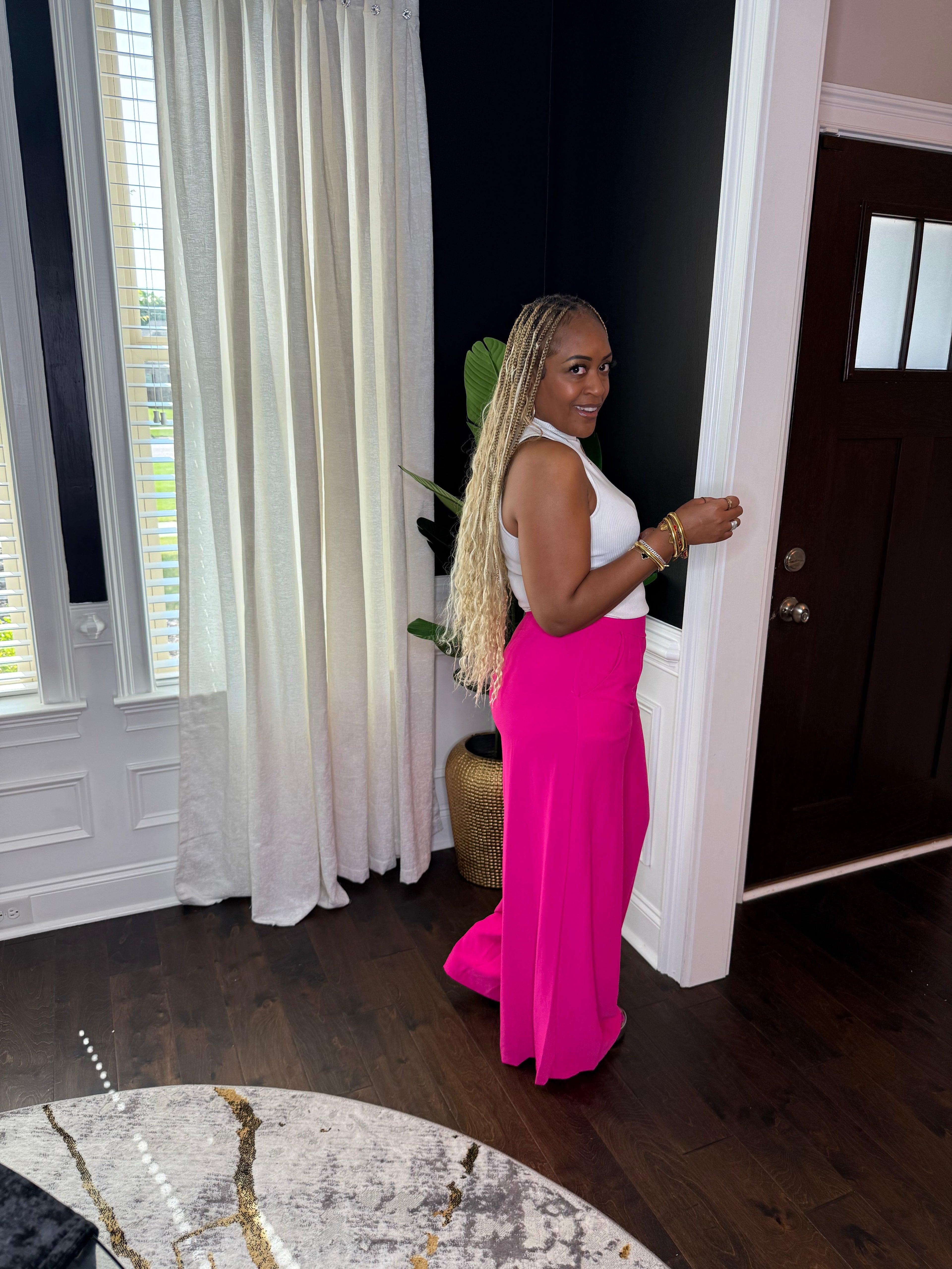 Hot Pink Wide Leg Pants