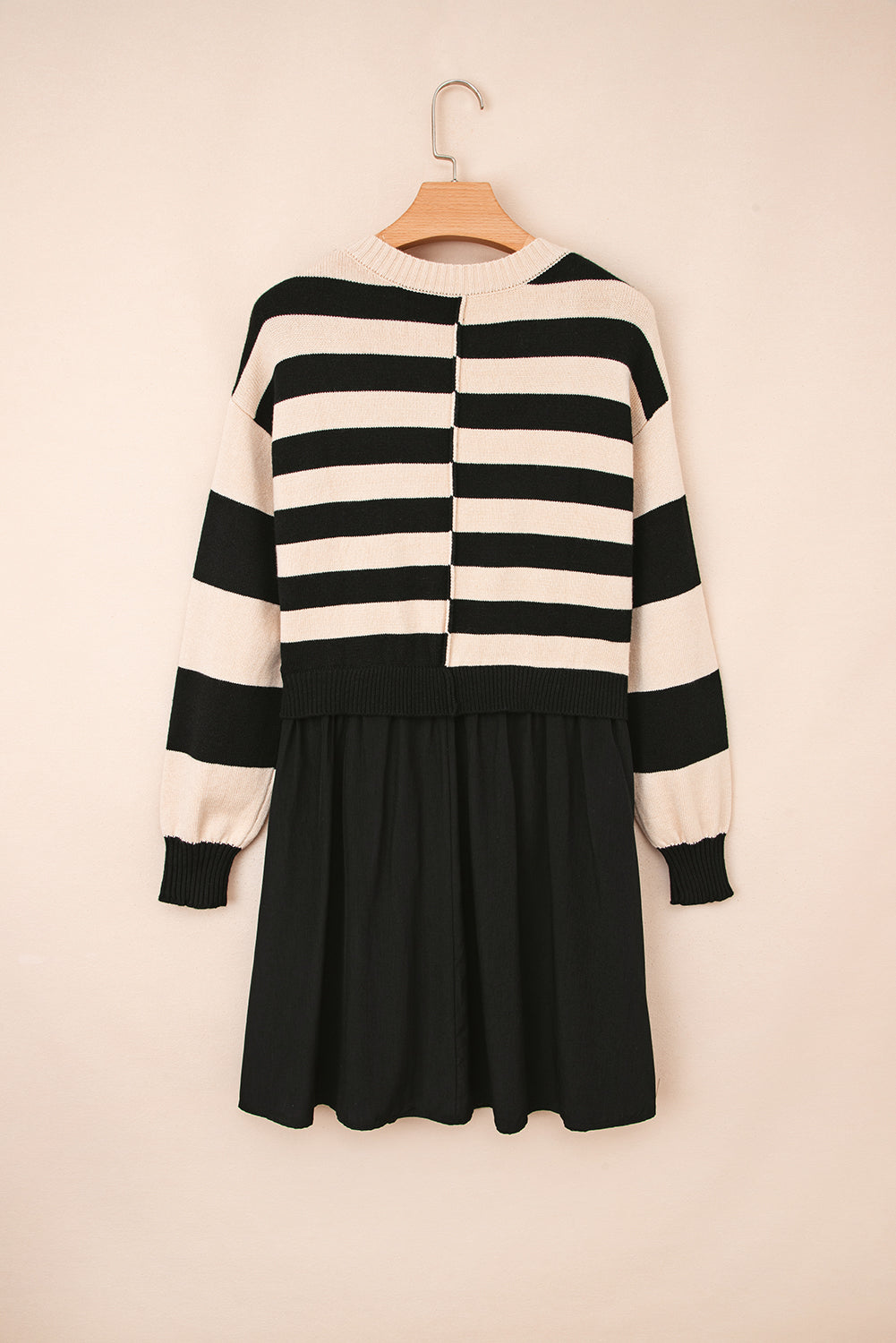 Stripe Knit Colorblock Sweater Mini Dress