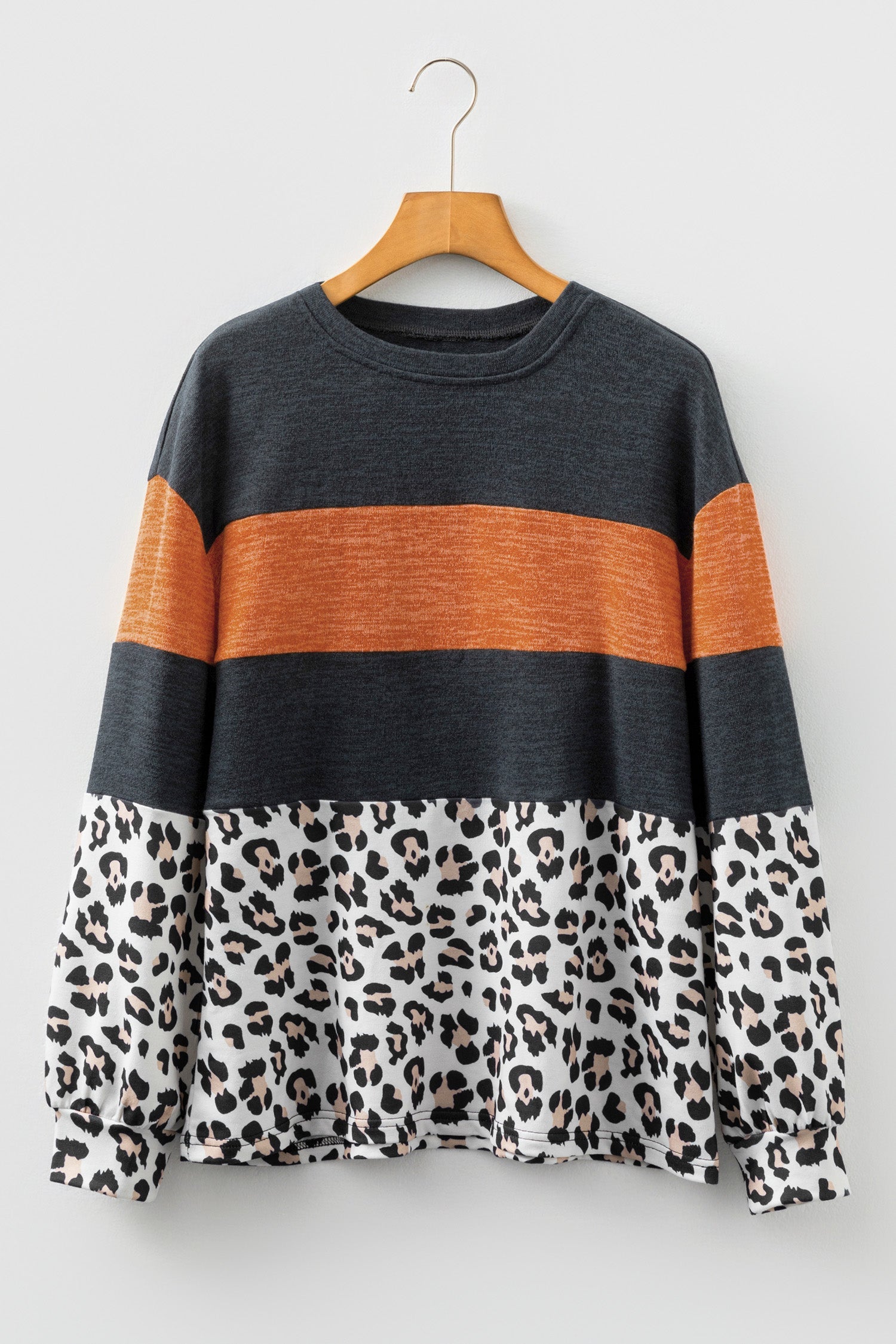 Leopard Patchwork Long Sleeve Top