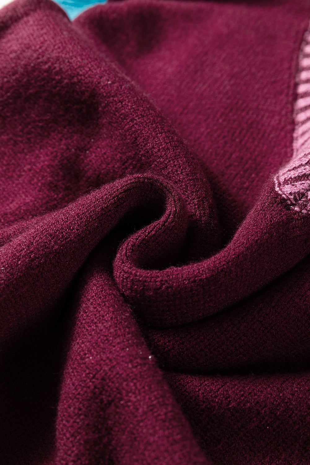 Colorblock V-Neck Cuffed Short Sleeve Sweater