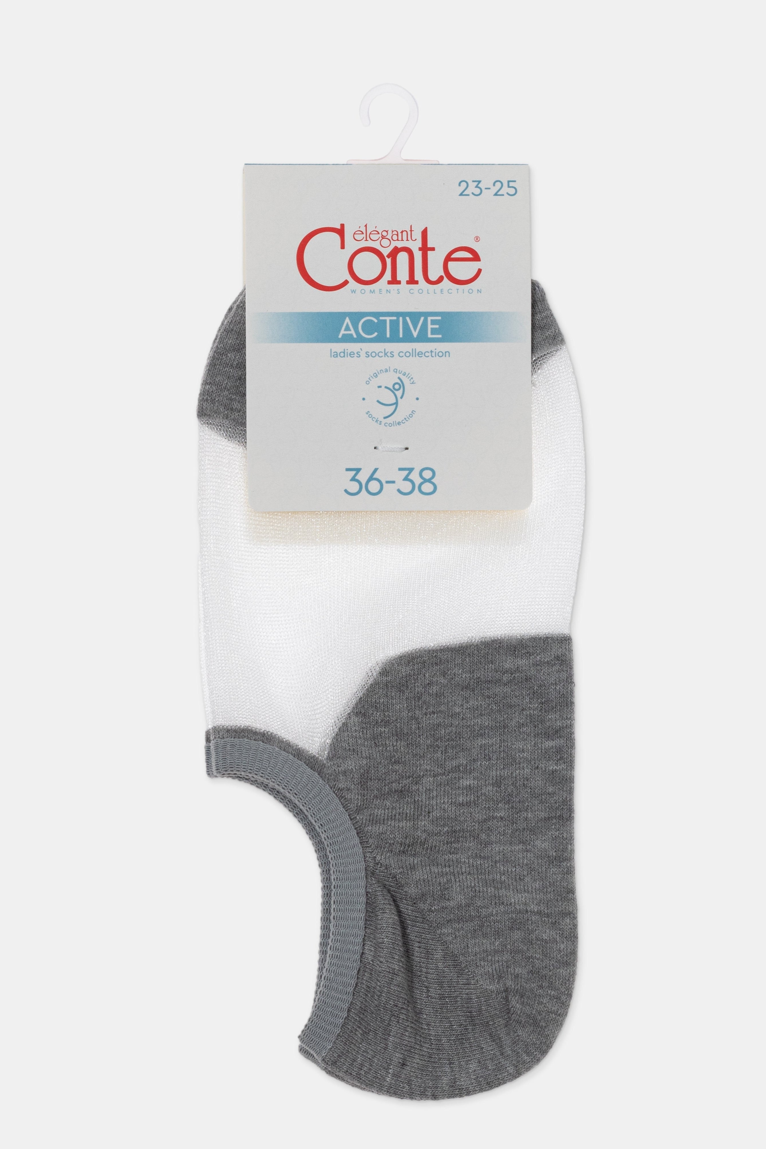 Cotton Ankle Socks Conte Active - Inserts Of Transparent Mesh