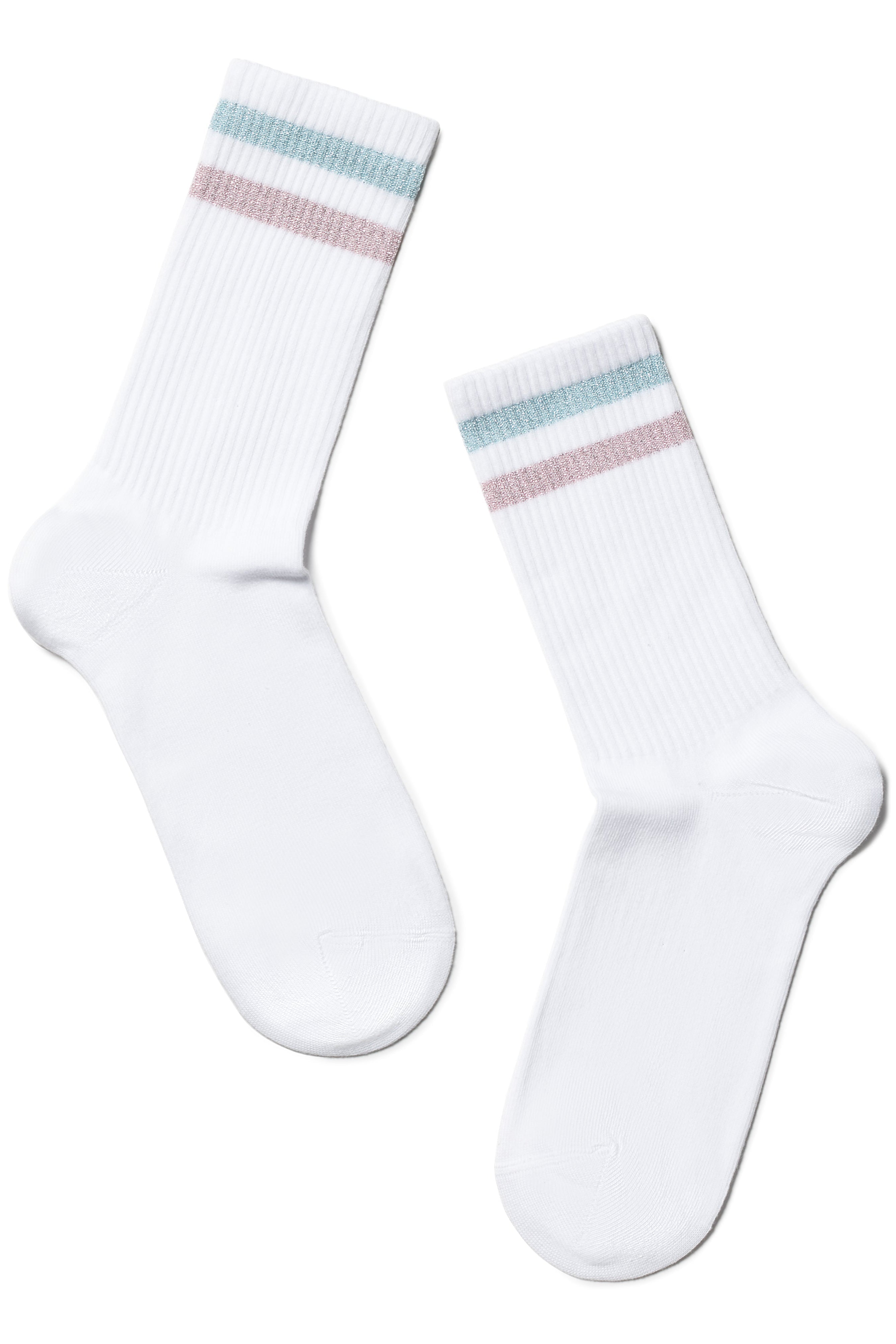 Conte Cotton Long Socks Active 157 - Lurex Stripes