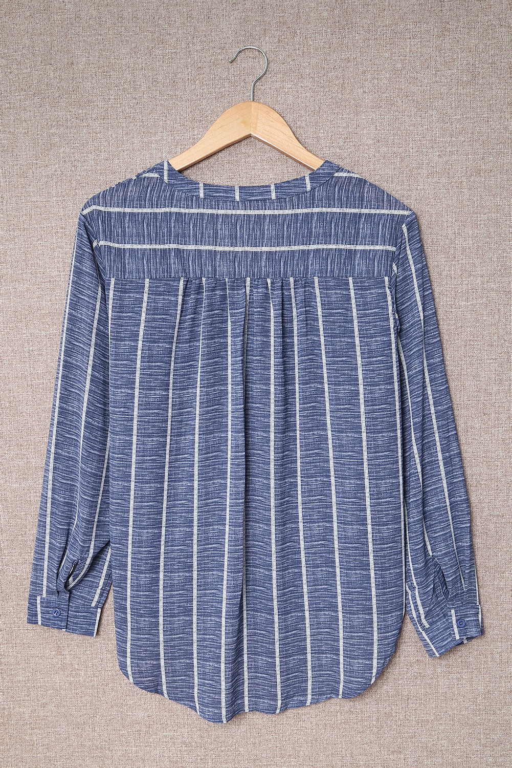 Stripe V-Neck Long Sleeve Blouse