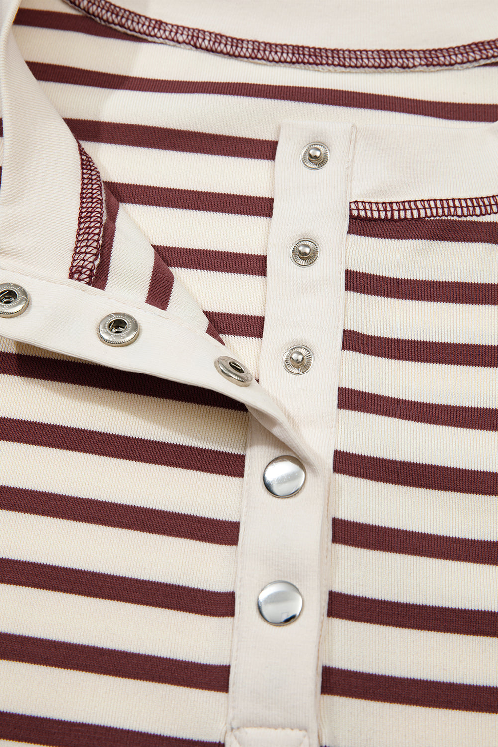Stripe Long Sleeve Henley Top