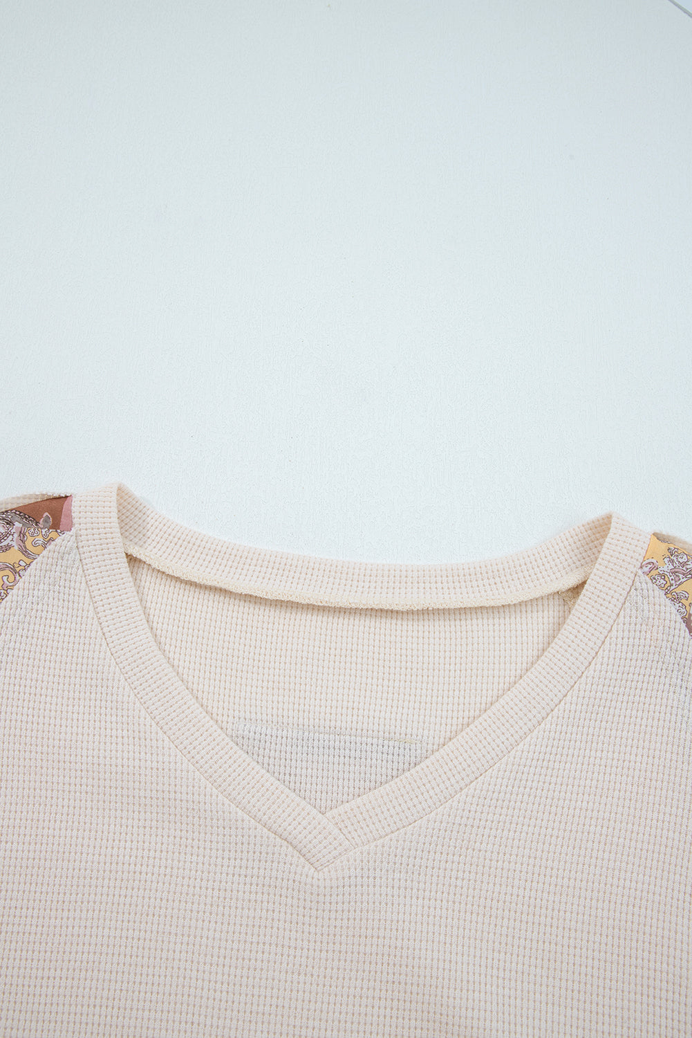 Boho Paisley Patchwork Long Sleeve Top