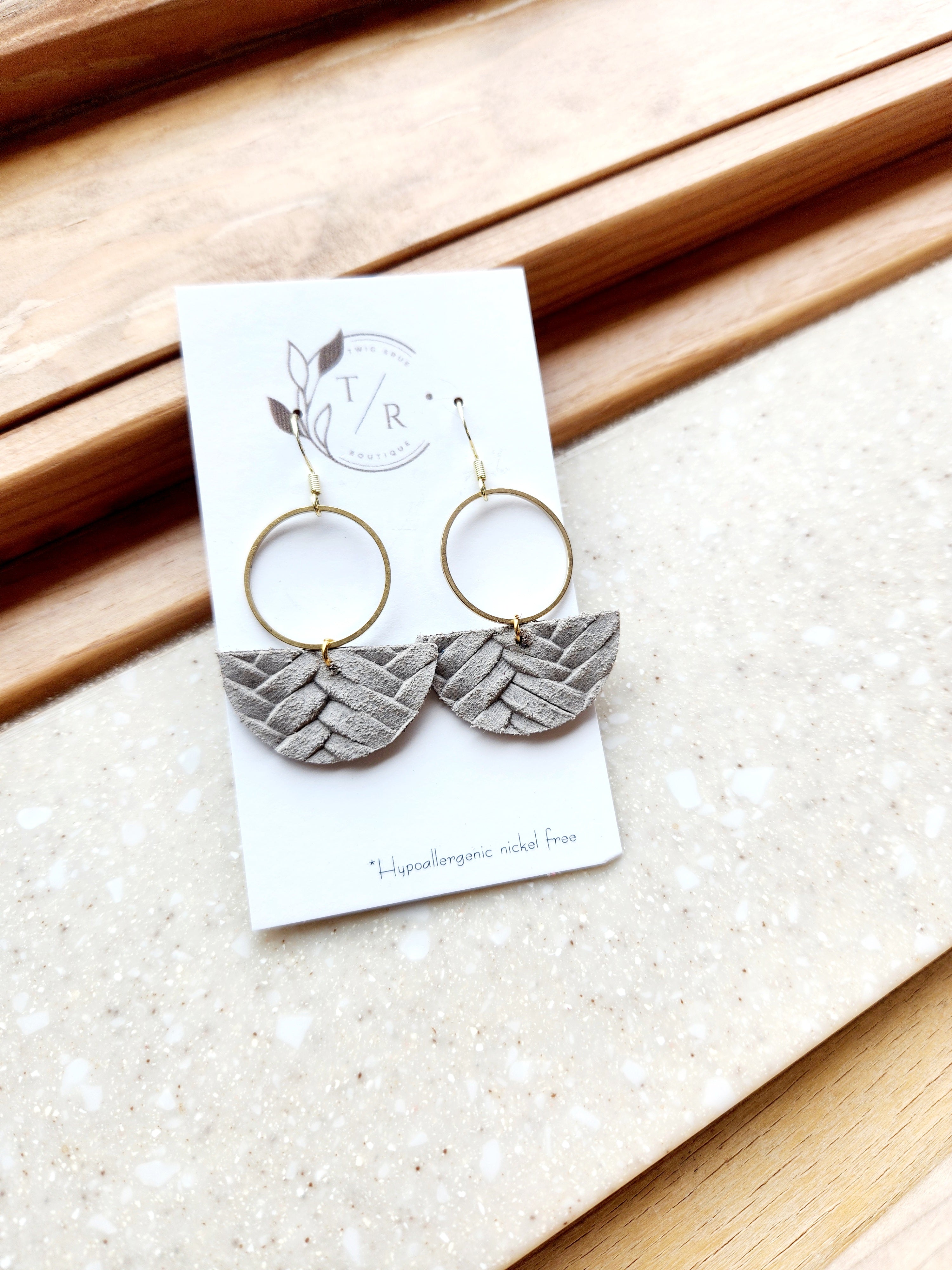 Mallory|  Genuine leather dangle earring