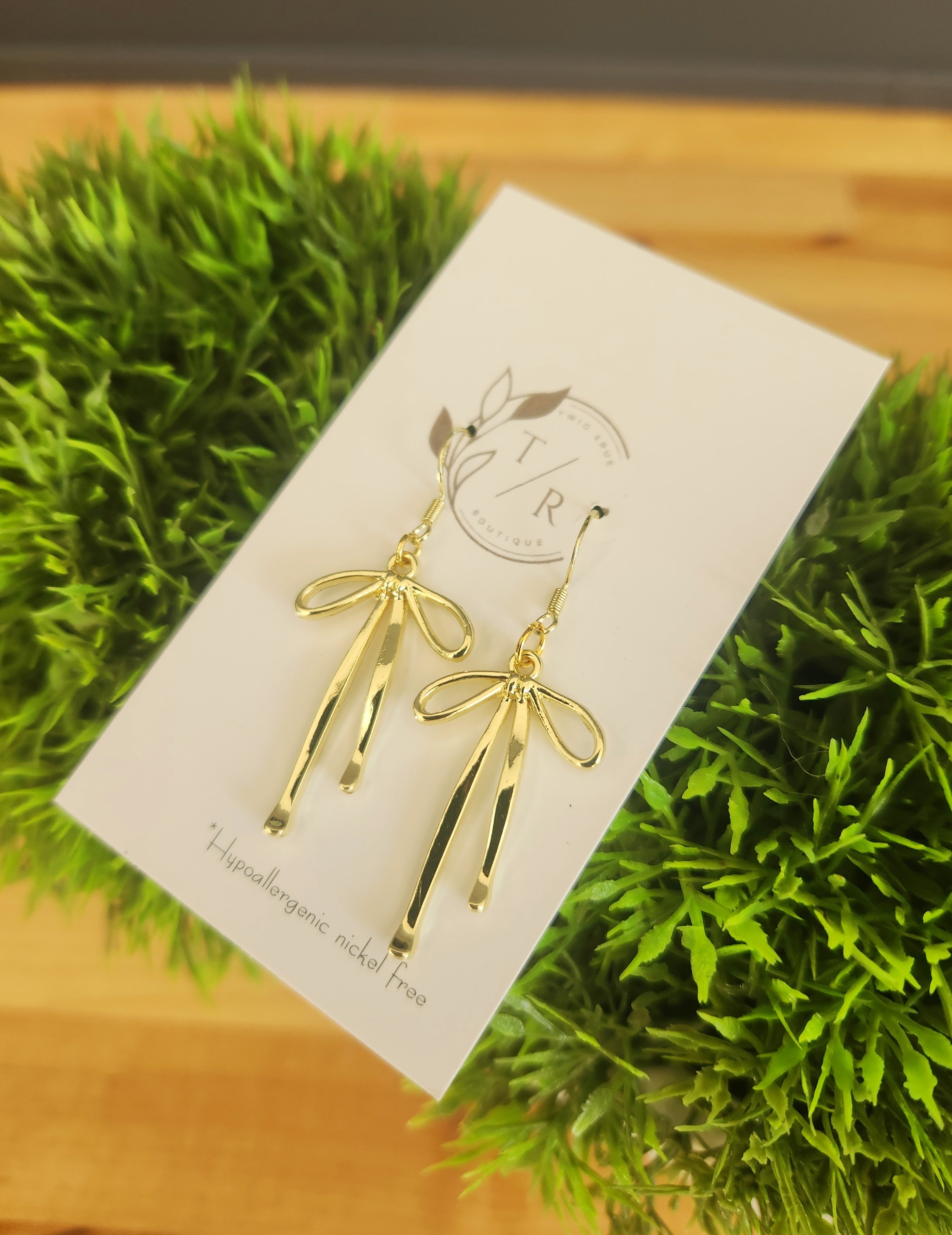 Golden Bow Earrings