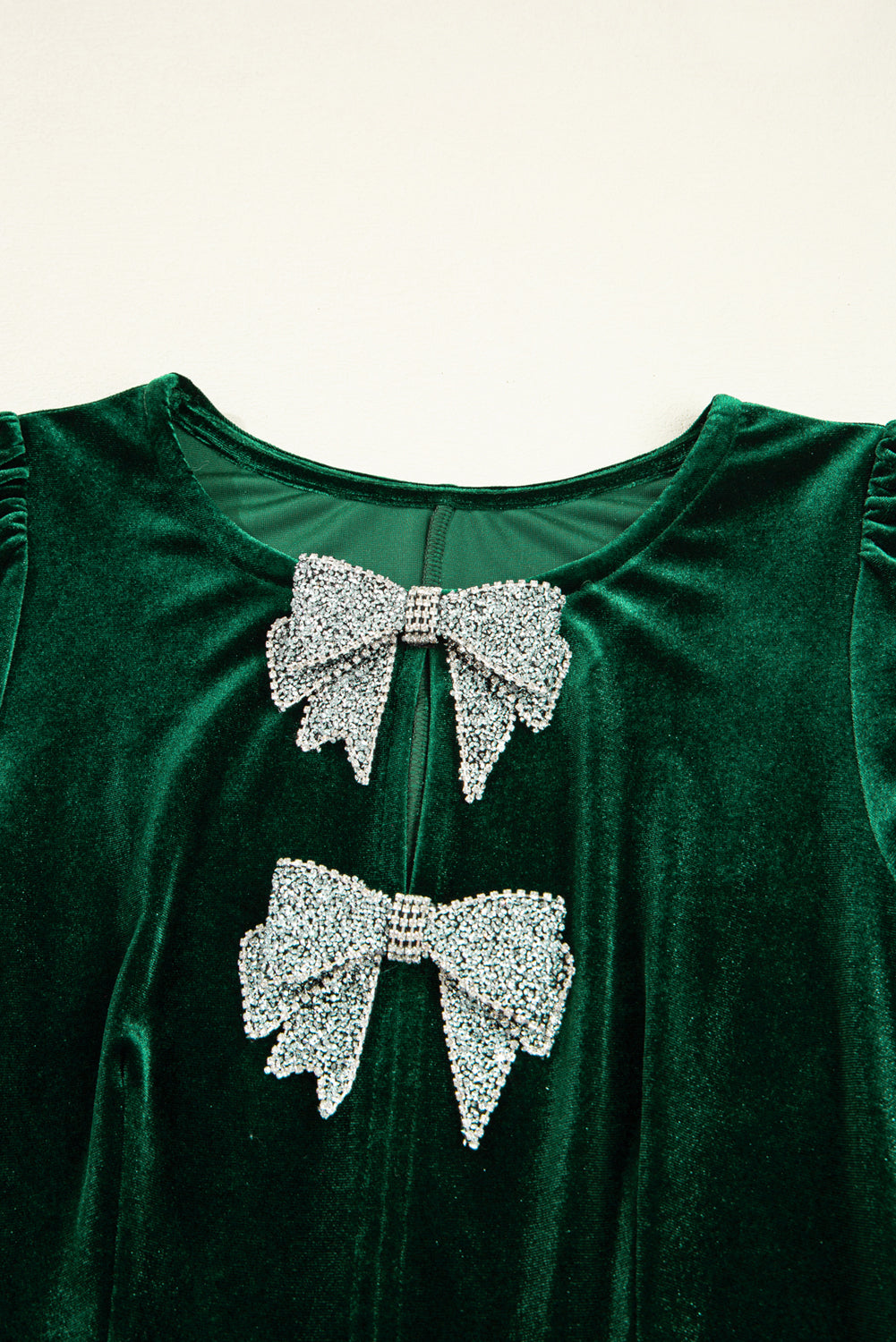 Bow Velvet High Waist Mini Dress