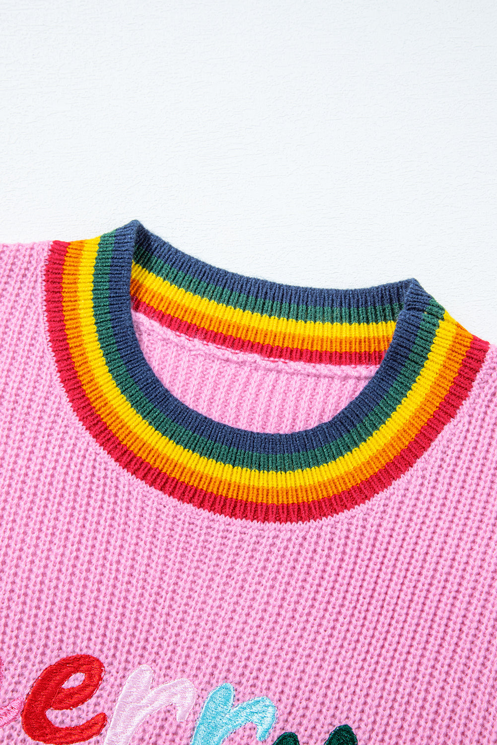 Christmas Merry & Bright Stripe Trim Sweater