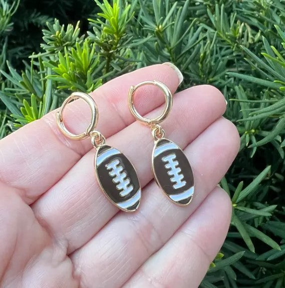 Football Huggie Hoop Earrings NFL Gameday