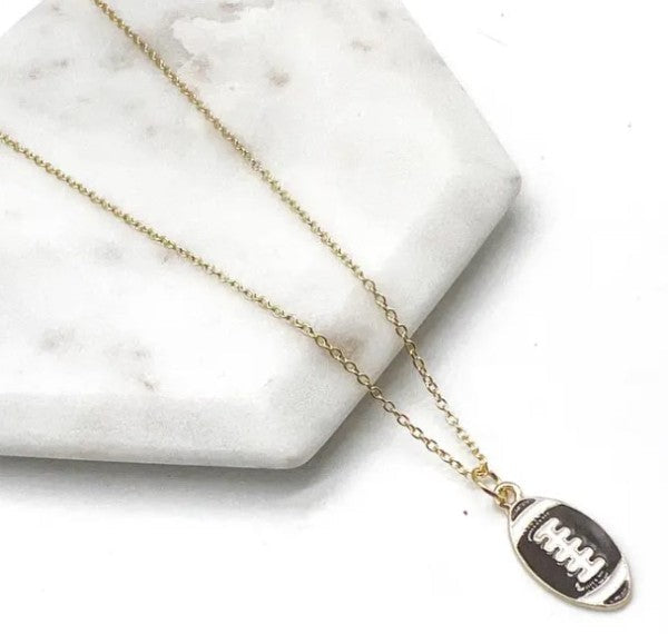 Enamel Football Charm Necklace Gameday