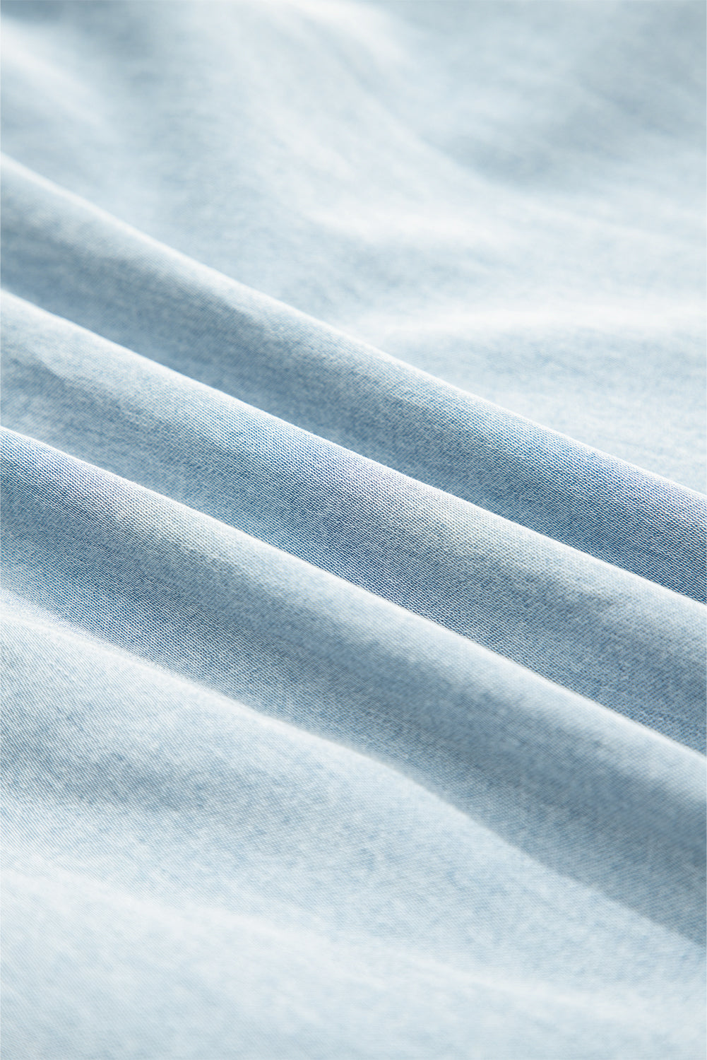 Chambray Bow Neck Sleeveless Ruffle Dress