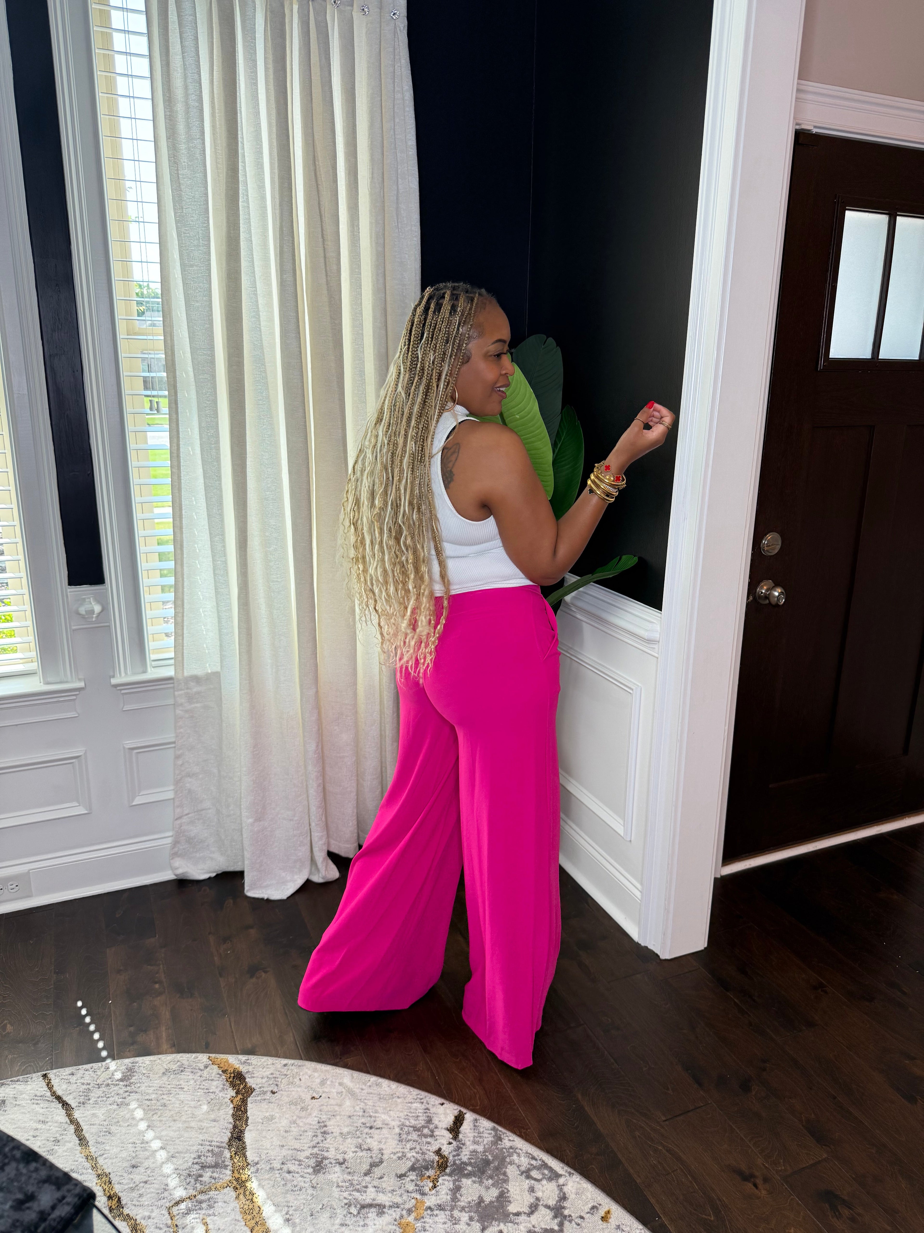 Hot Pink Wide Leg Pants