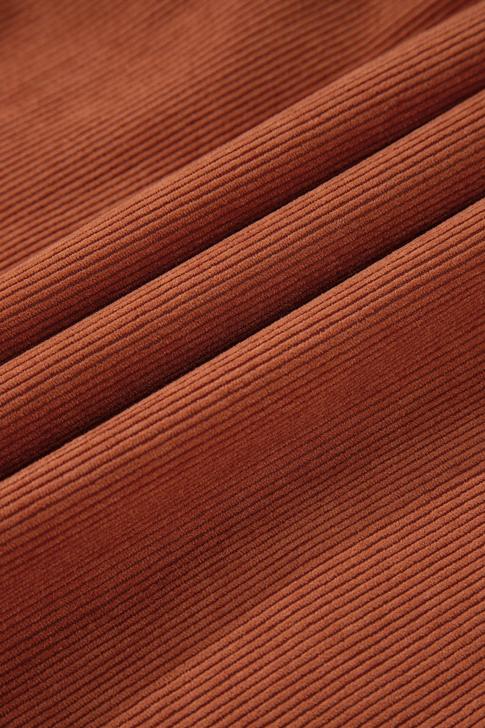 Solid Corduroy 3/4 Sleeve Snap Button Dress