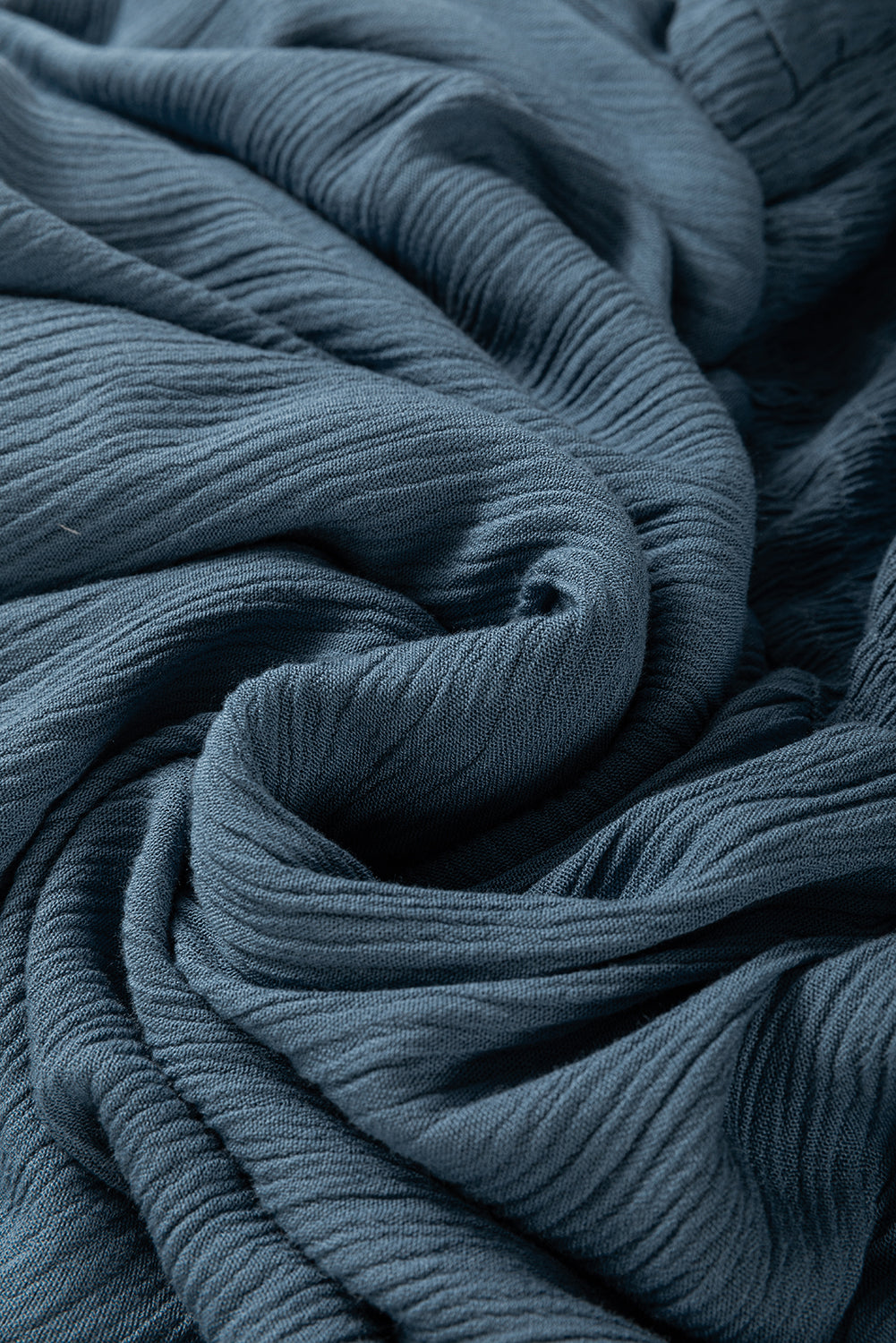 Solid Ruched Frilled Neck 3/4 Sleeve Dress