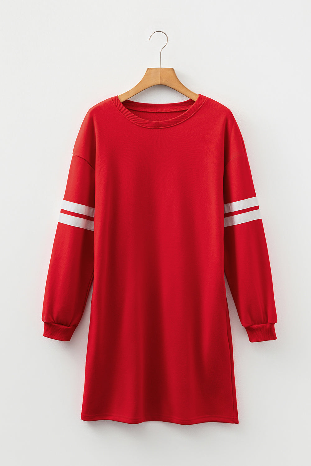 Varsity Stripe Long Sleeve Sweatshirt Dress
