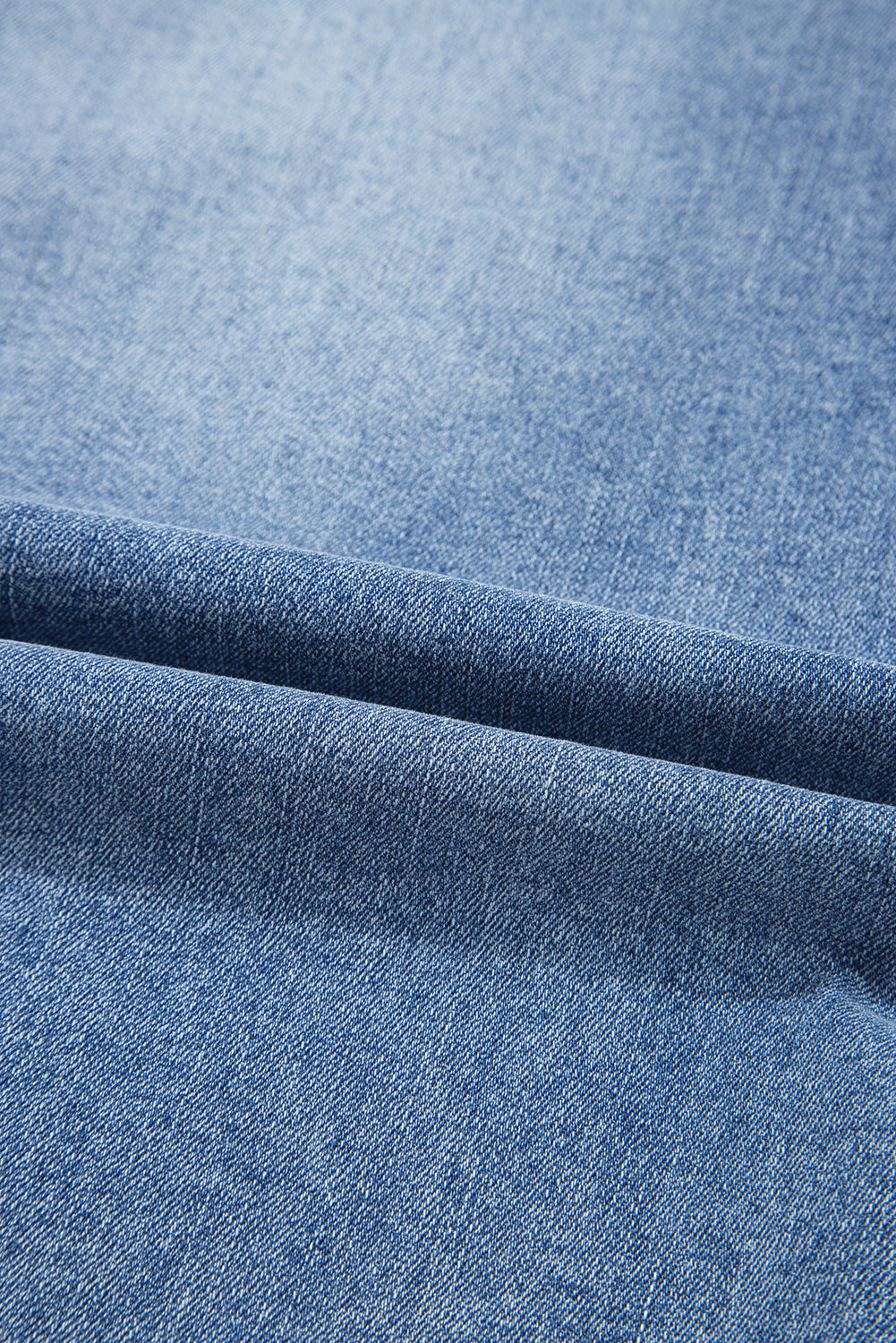 Denim Distressed Midi Skirt