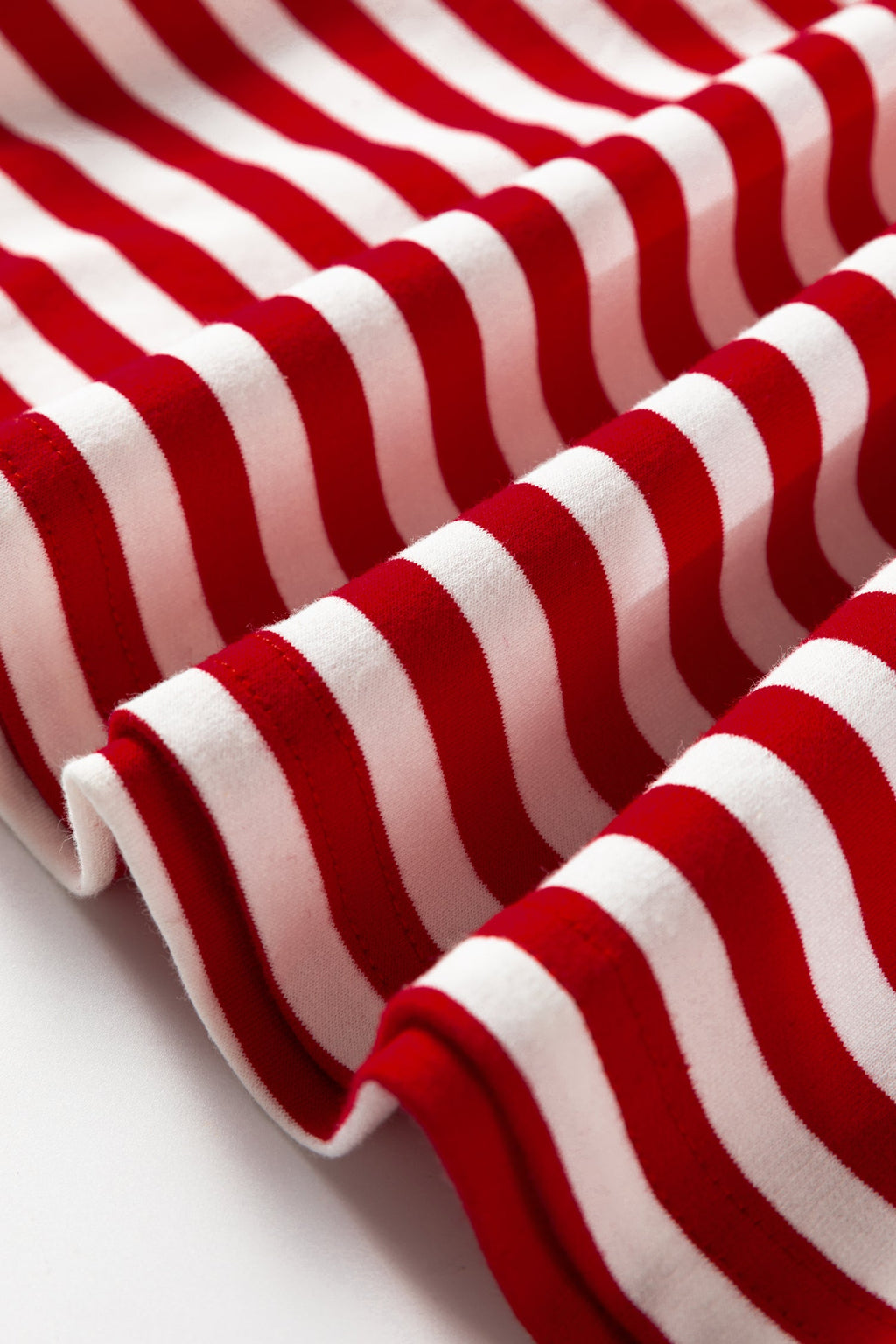 Stripe Lace Trim 3/4 Sleeve Top