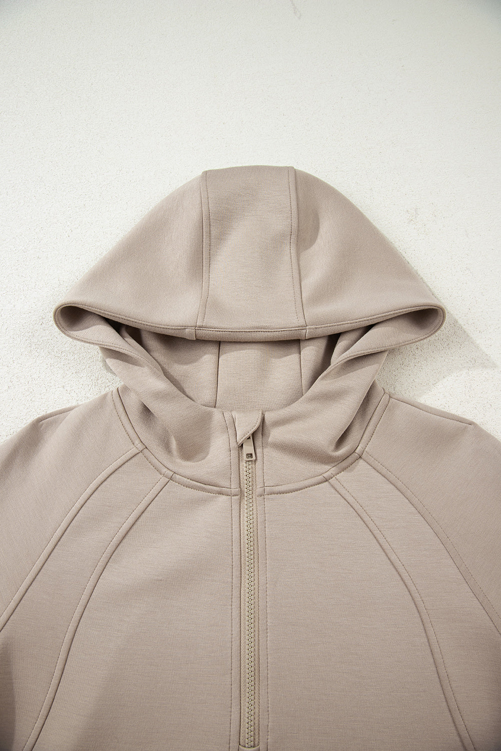 Solid Half- Zip Hoodie and Pants Set