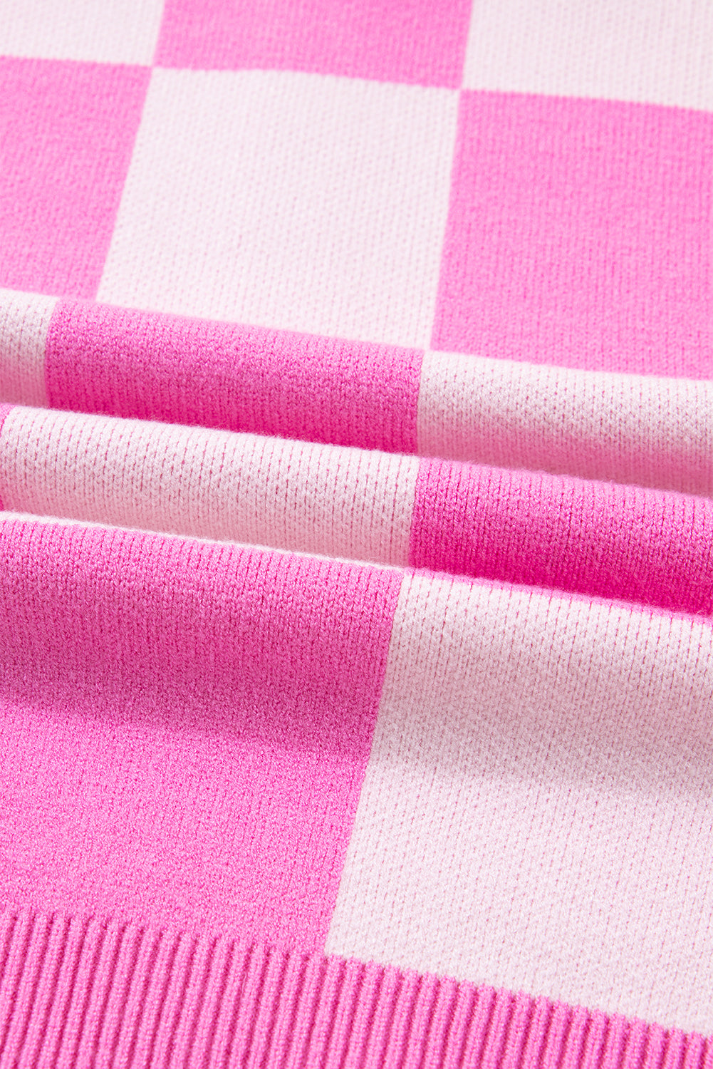 Plus Size Checker Collared Half-Button Henley Sweater