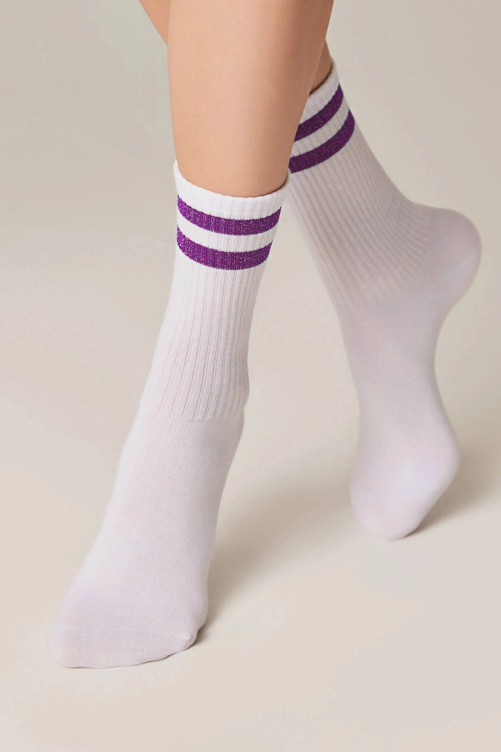 Conte Cotton Long Socks Active 157 - Lurex Stripes