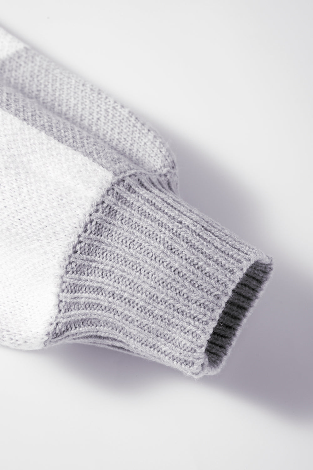 Checker Bishop Sleeve Sweater