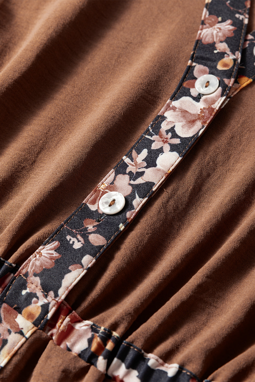 Floral Patchwork Long Sleeve Maxi Dress