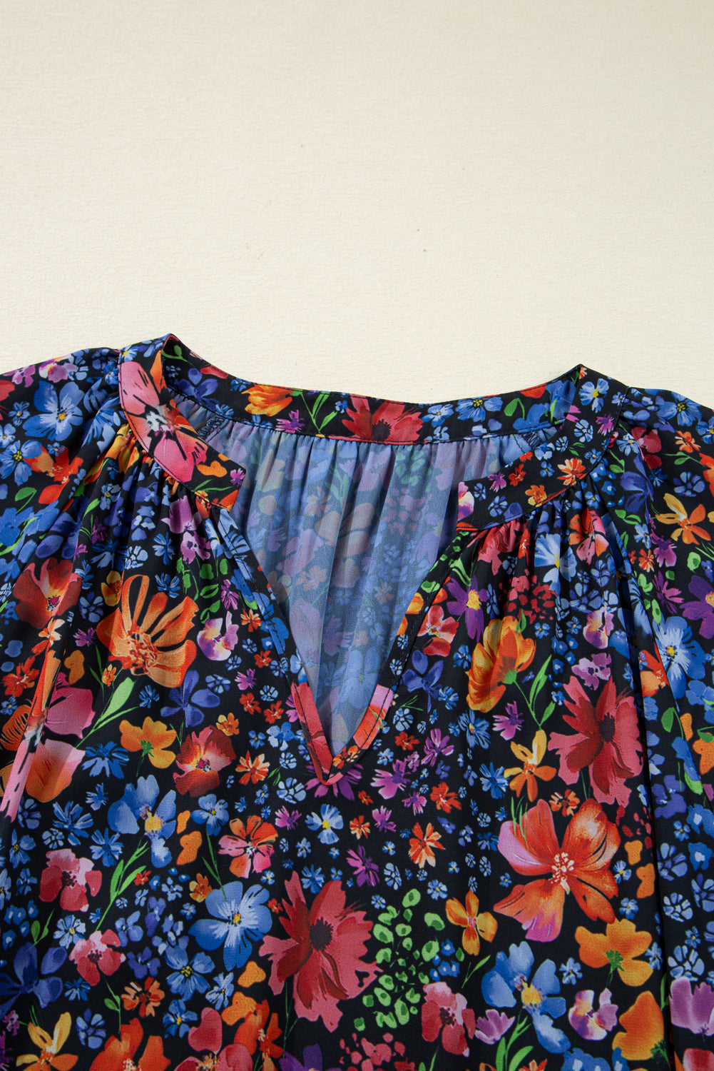 Floral V-Neck Long Sleeve Maxi Dress