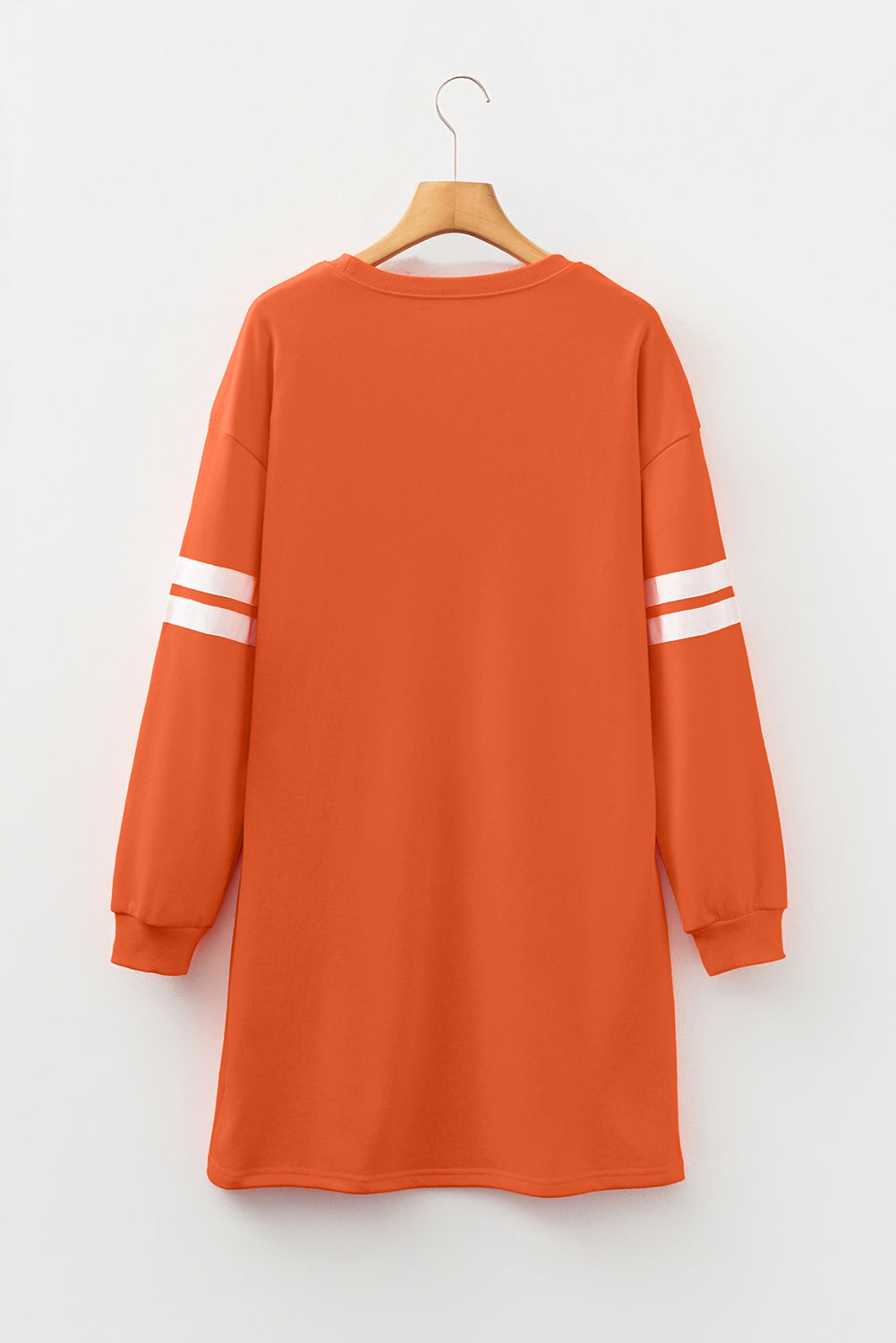Varsity Stripe Long Sleeve Sweatshirt Dress