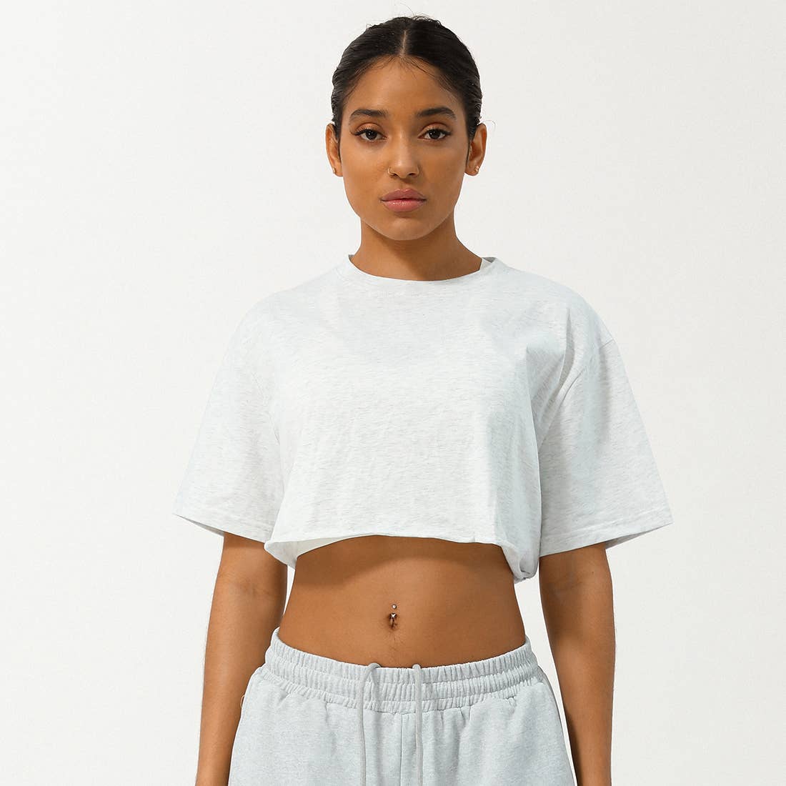 Well-in Vogue Women Loose Sport Crop Top T-Shirt