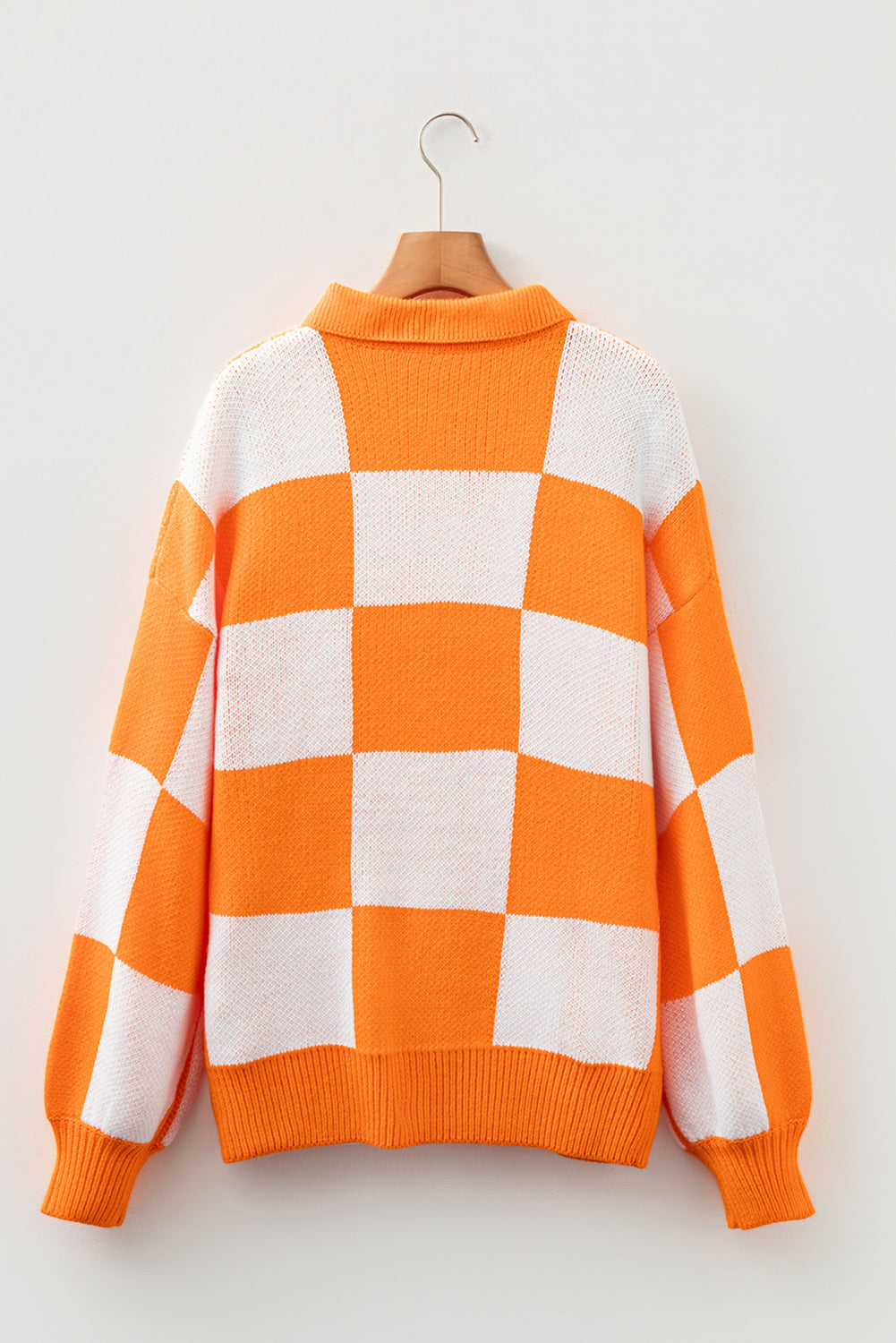 Checker Collared Long Sleeve Sweater