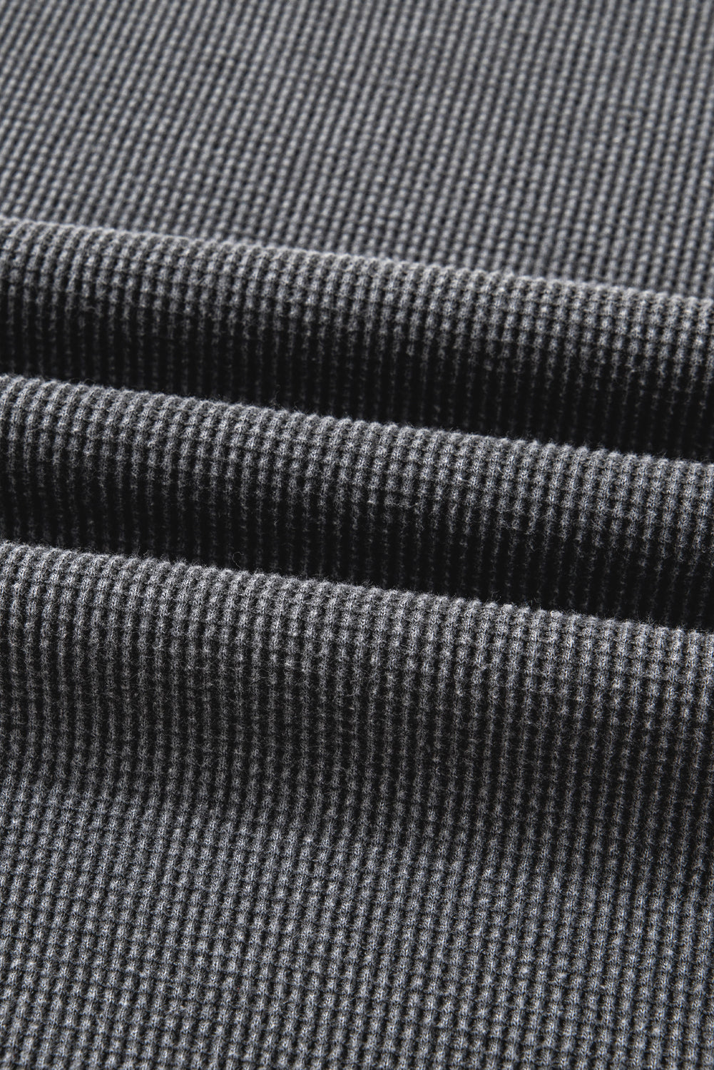 Waffle Knit Patchwork Long Sleeve Top