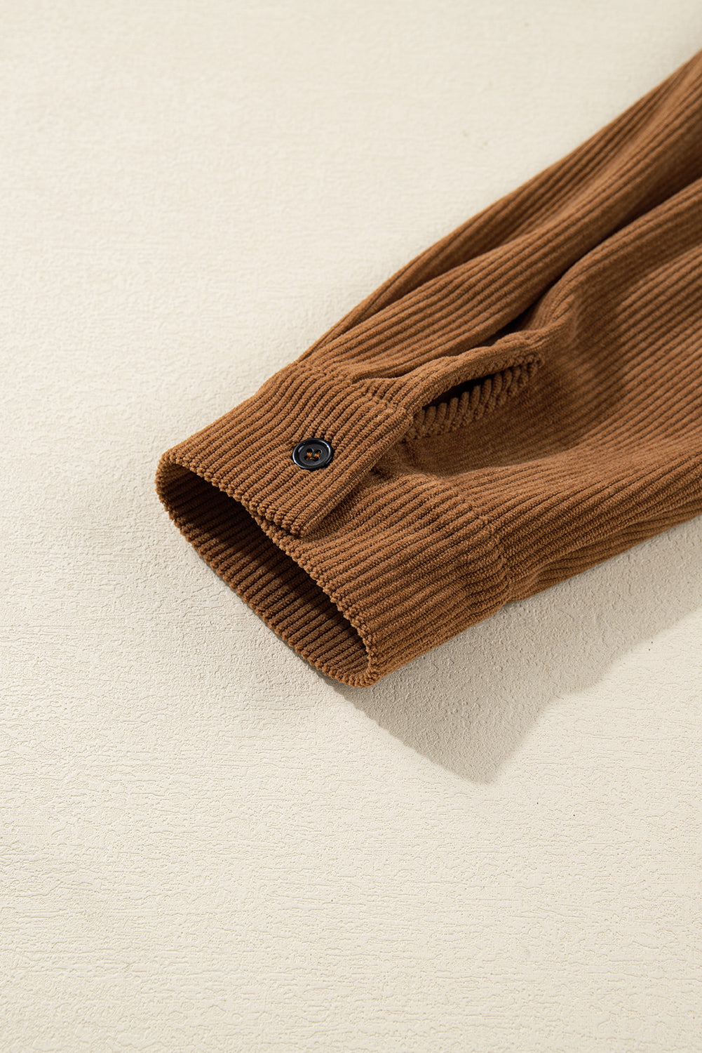 Plus Size Corduroy Button-Up Collared Shirt Dress