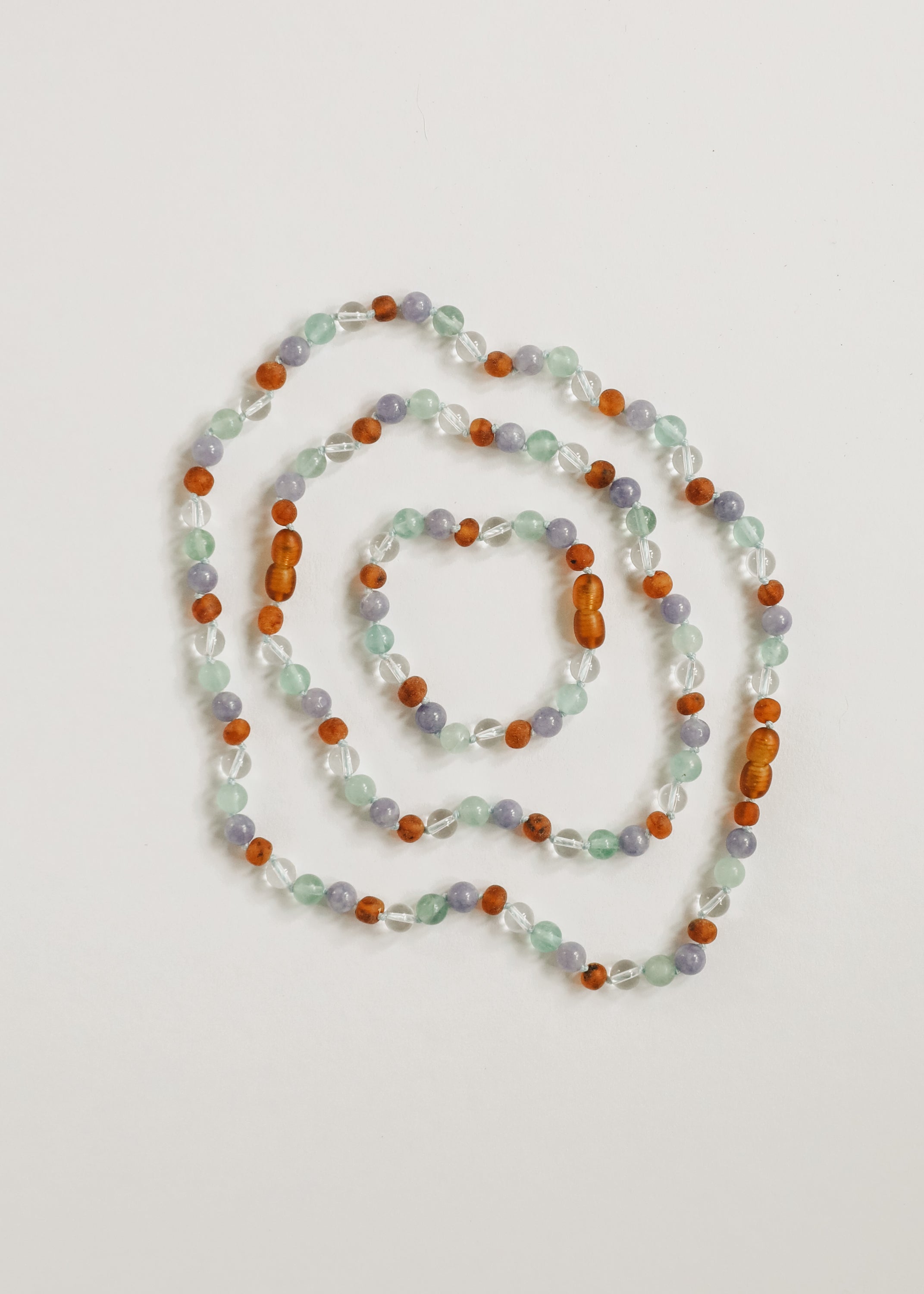 Baltic Sea Amber + Natural Gemstone || Beaded Necklace