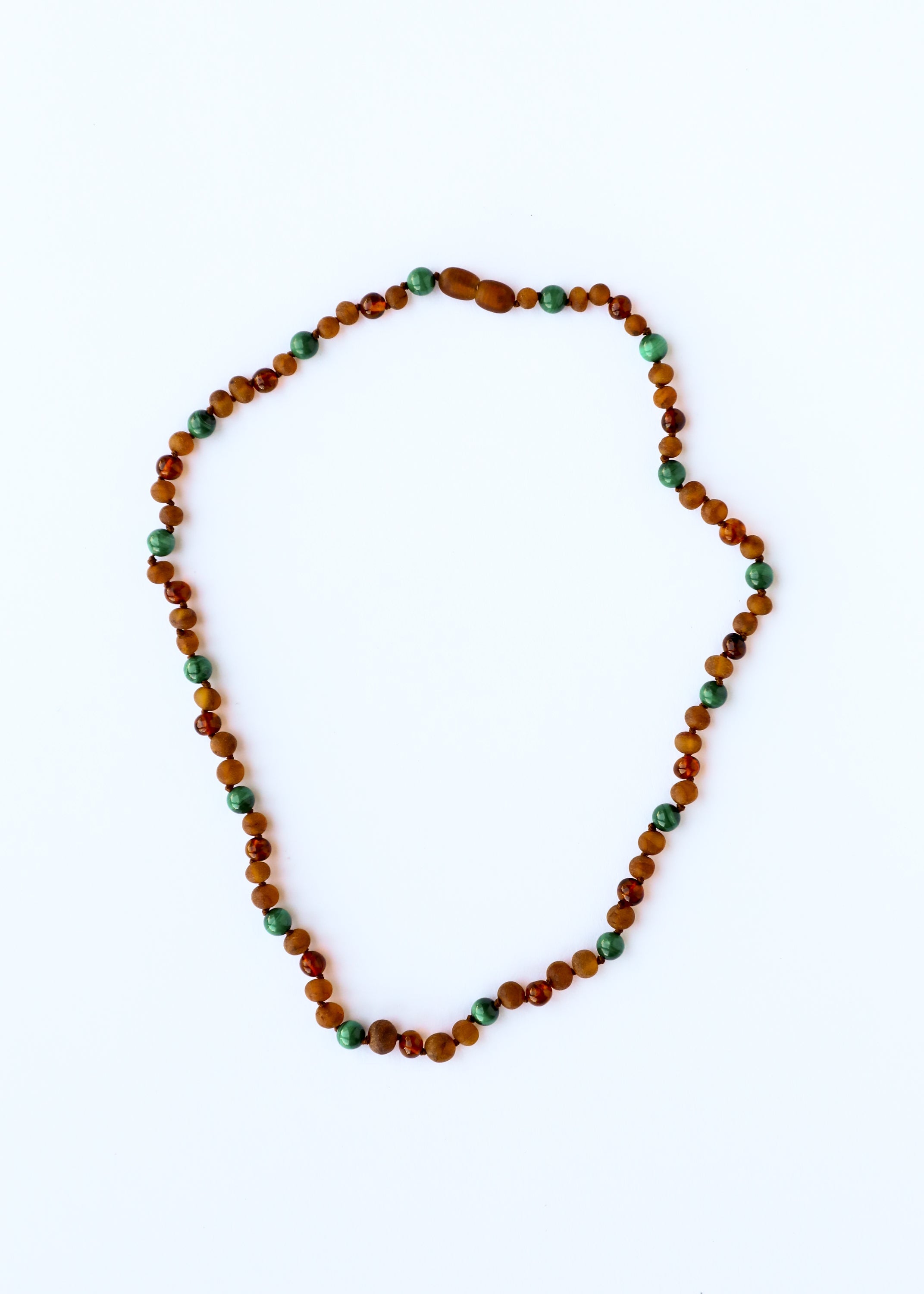 Baltic Sea Amber + Malachite Halo|| Necklace