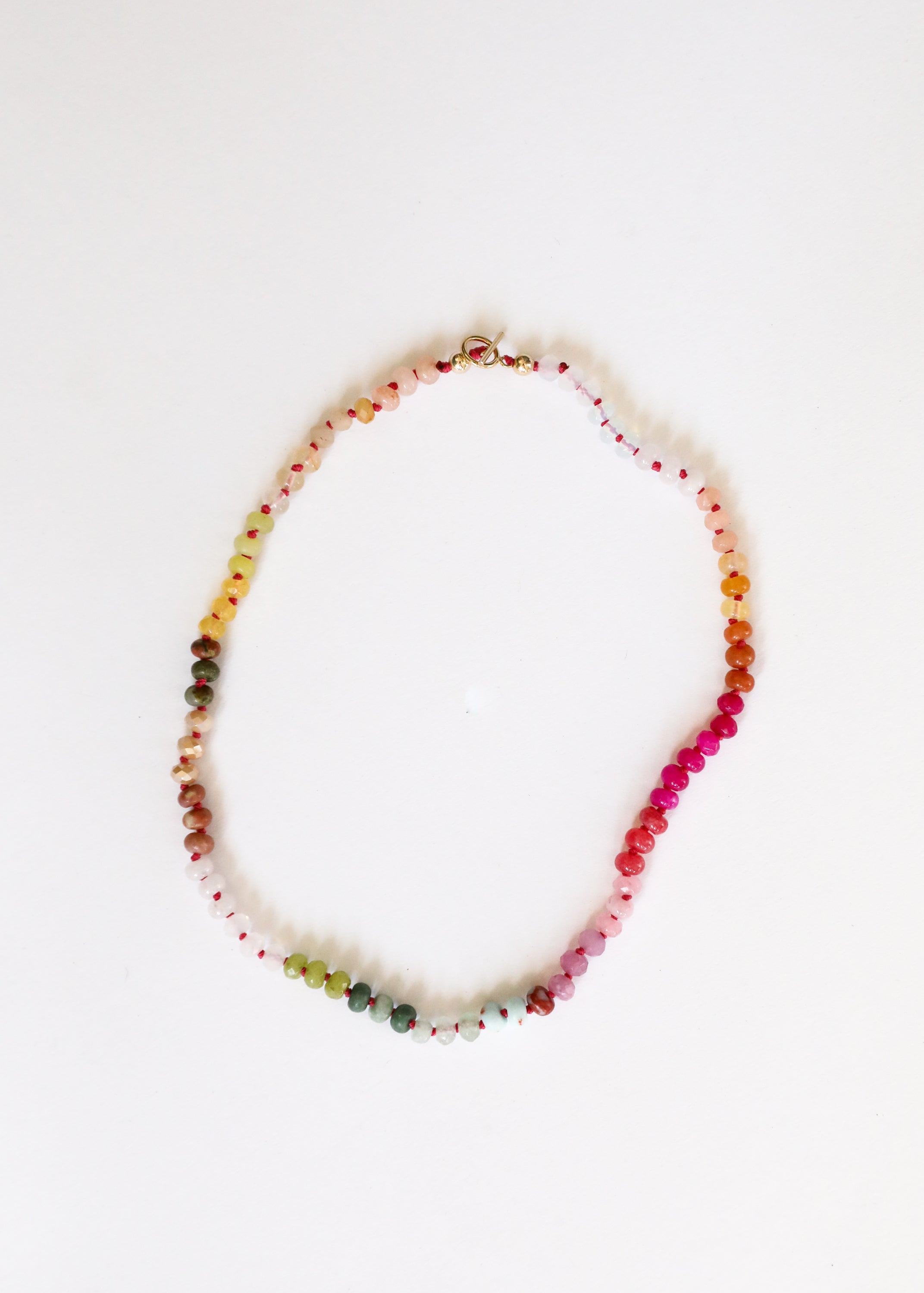 Natural Gemstone Necklace + 14k Gold Filled Toggle : Sandbar