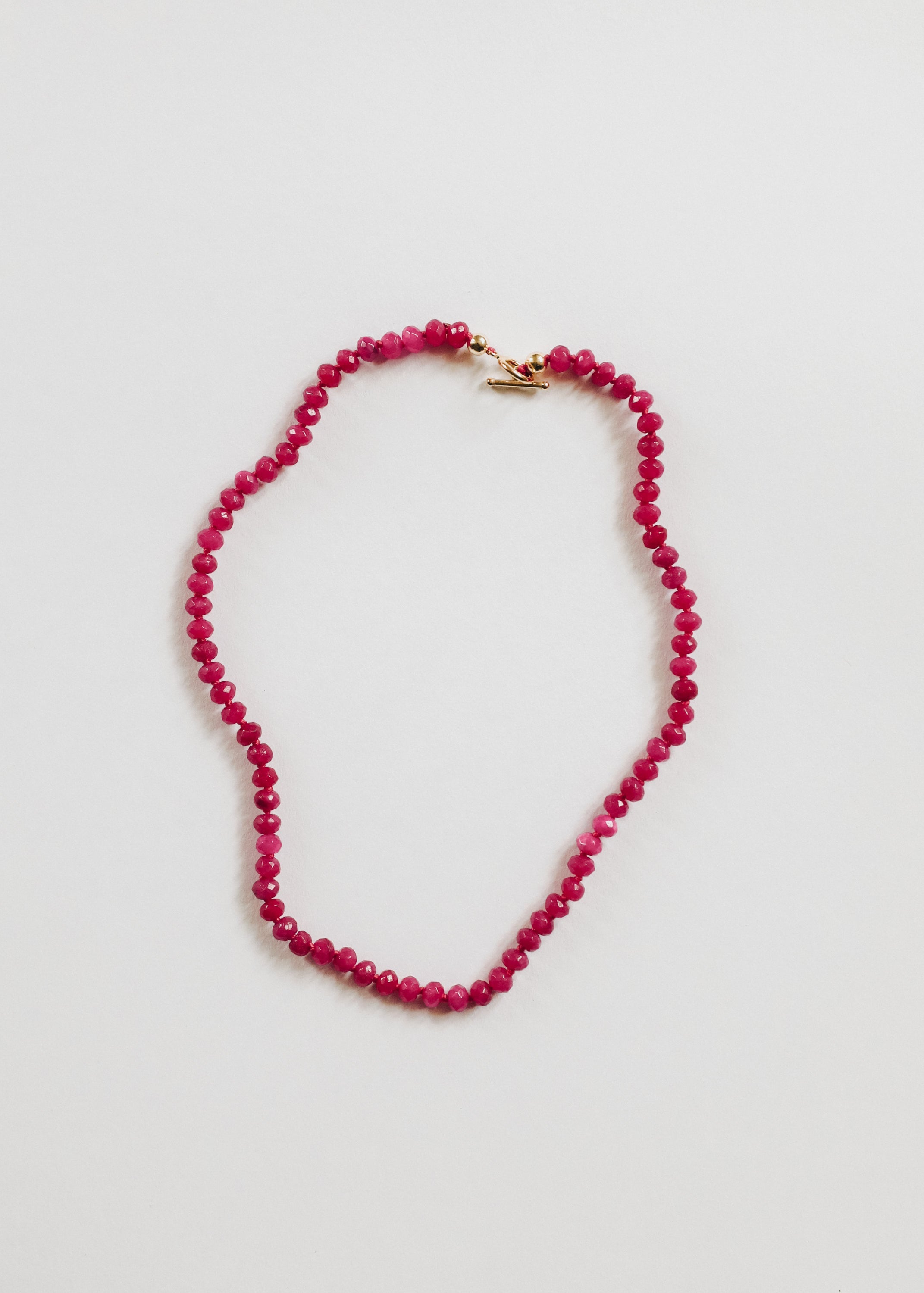 Pink Jade + 14k Gold Filled Toggle || Gemstone Necklace