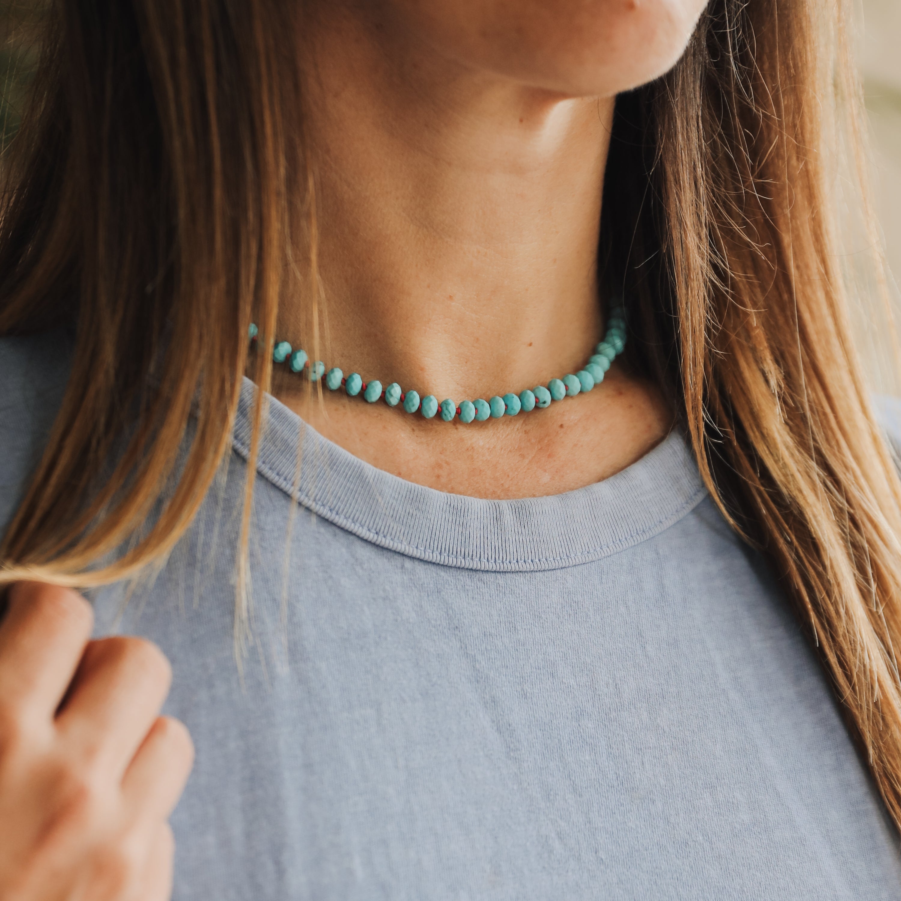 Turquoise + 14k Gold Filled Toggle || Gemstone Necklace