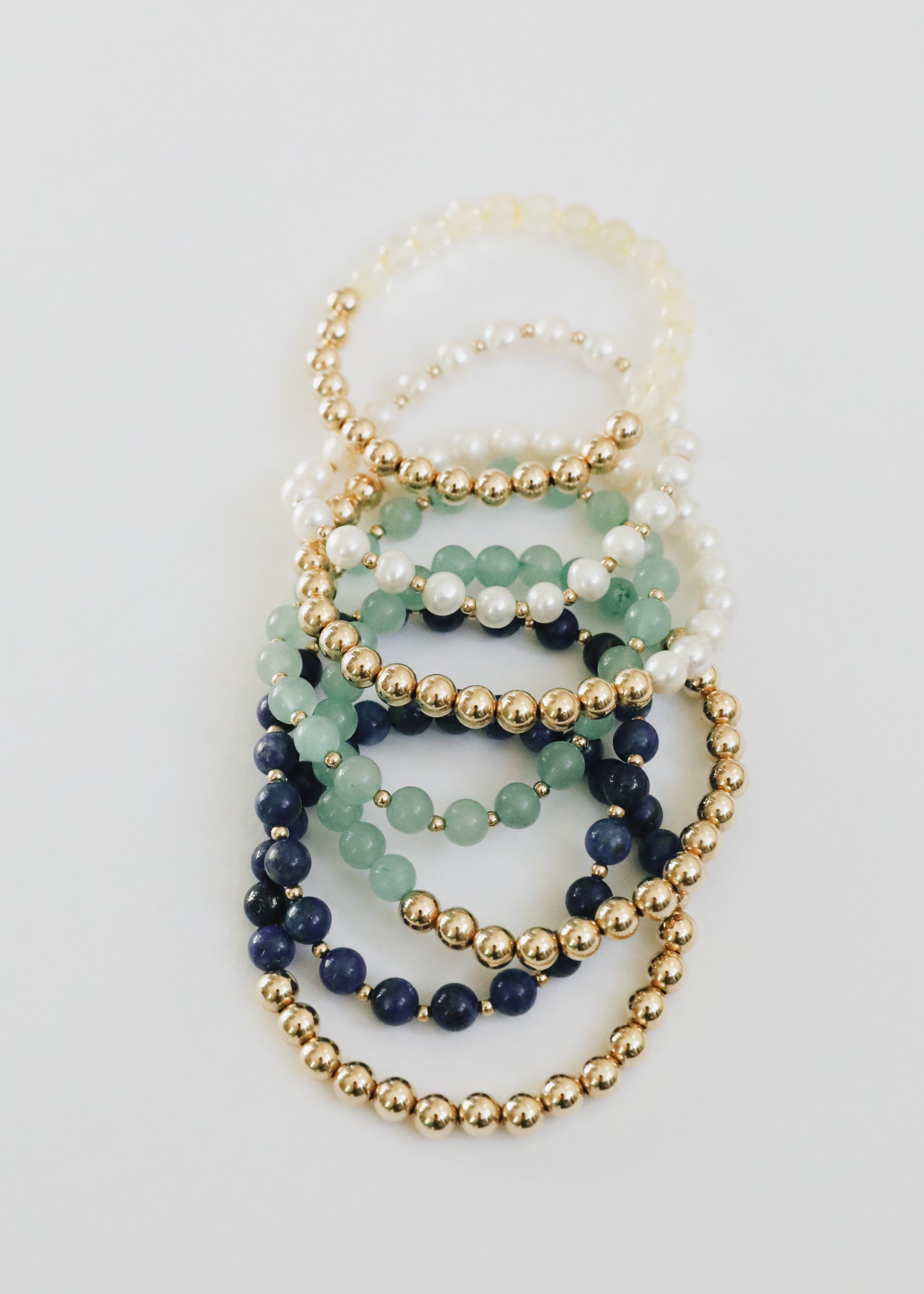 Aventurine Gemstone + 14K Gold Filled || Beaded Stretch Bracelets