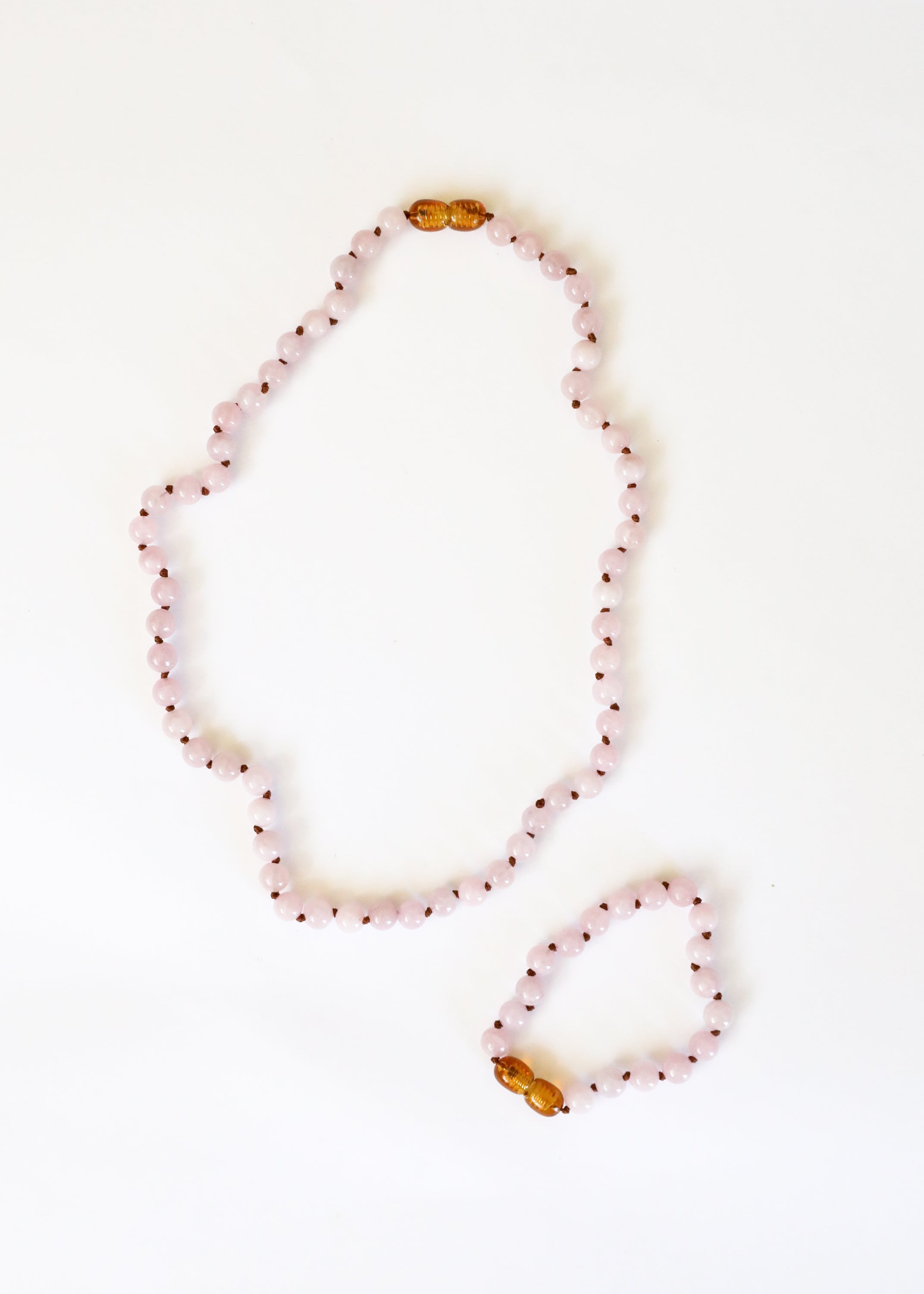 Pure Gemstone + Natural Rose Quartz || Beaded Necklace