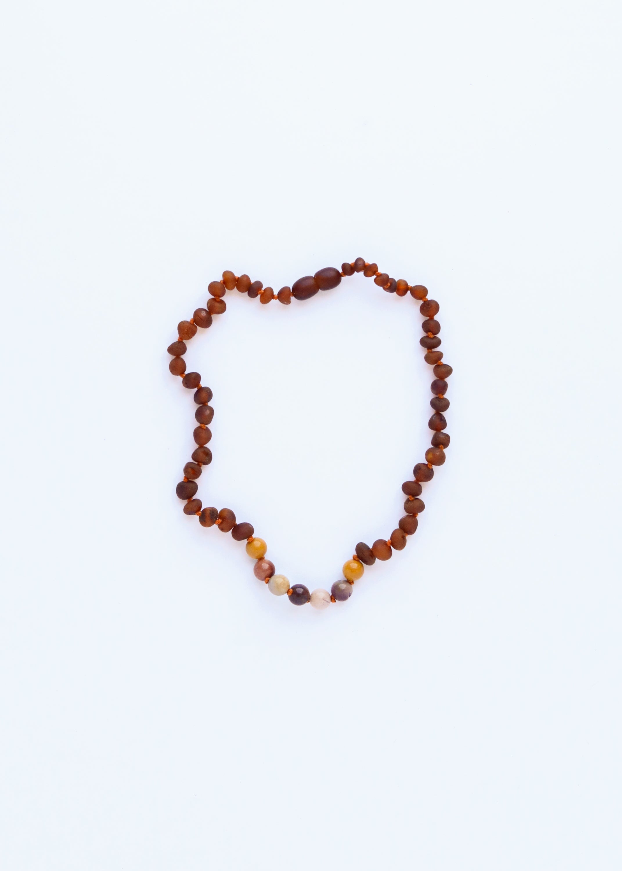 Raw Cognac Baltic Amber + Mookaite Jasper || Necklace