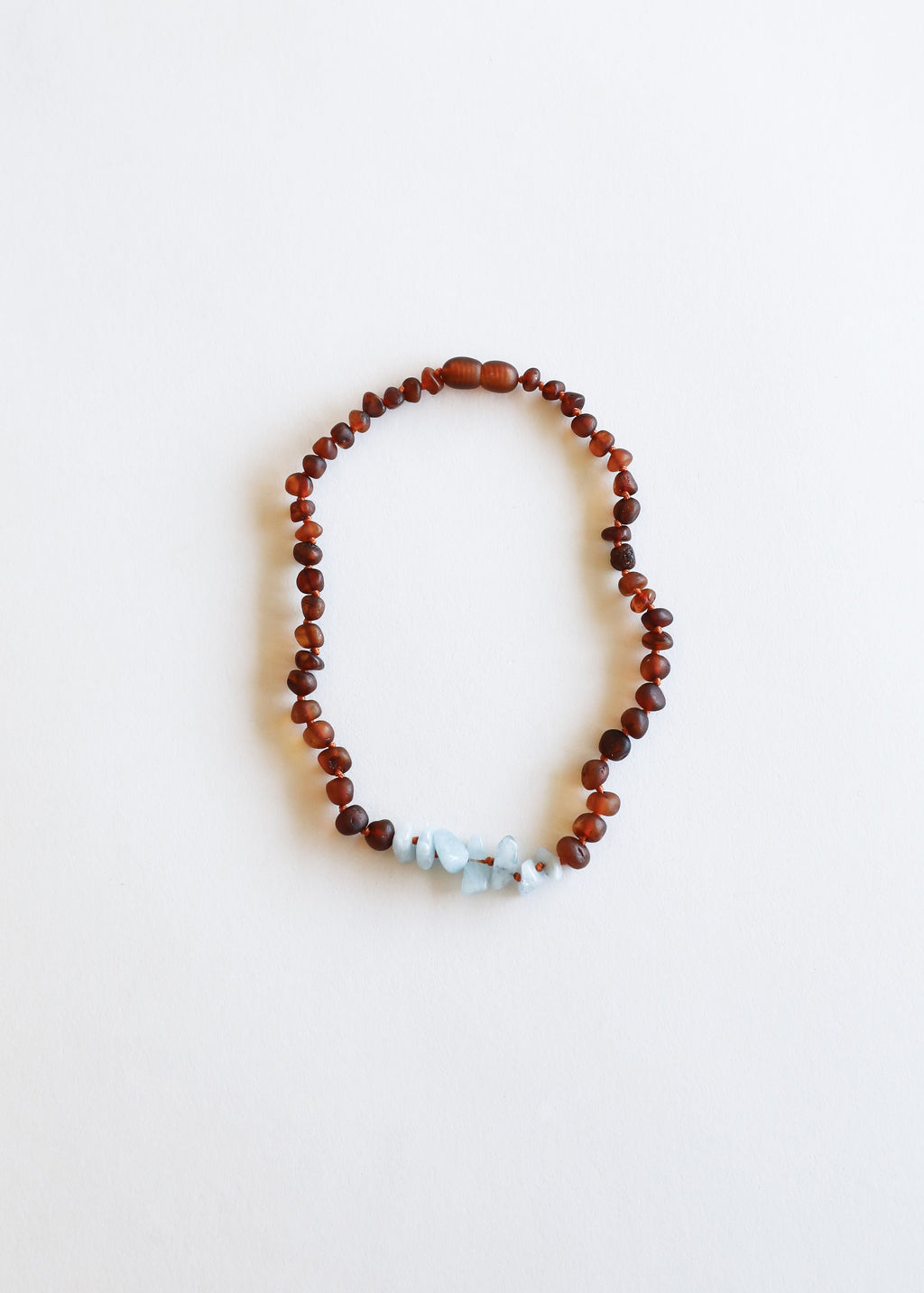 Raw Cognac Baltic Amber + Aquamarine  || Necklace Set