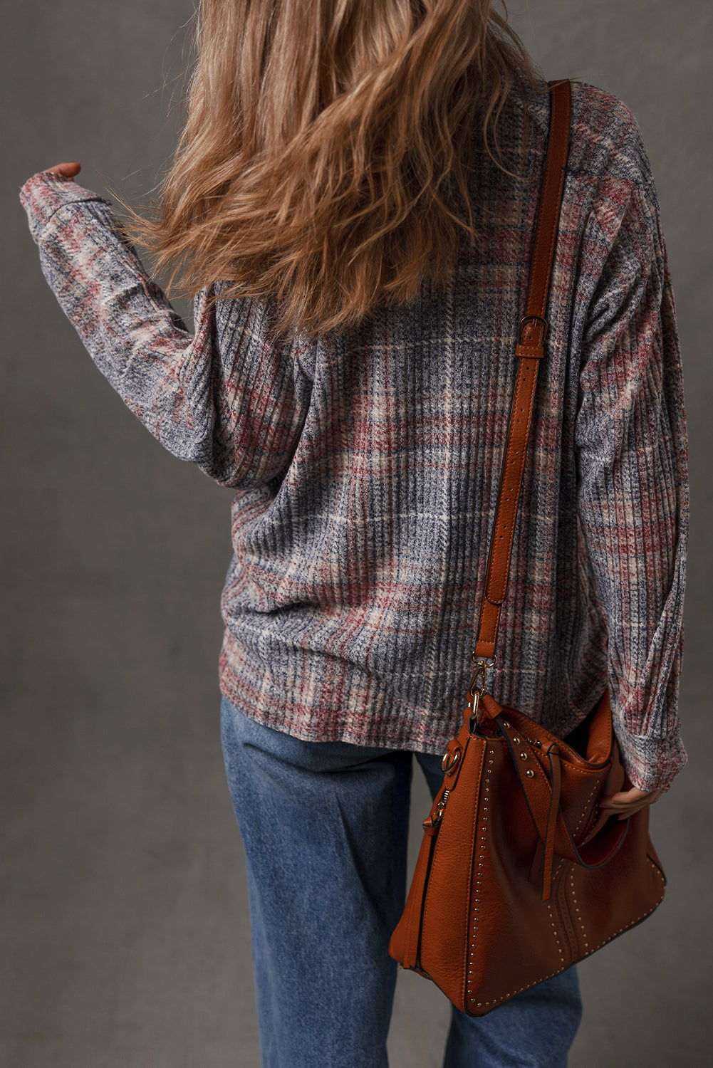 Plaid Textured Button-Up Chest Pocket Shirt