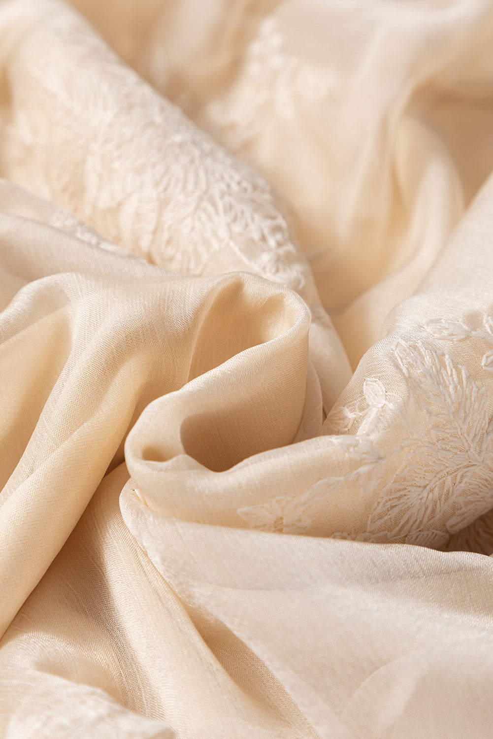 Solid Embroidered Mesh Overlay Midi Skirt