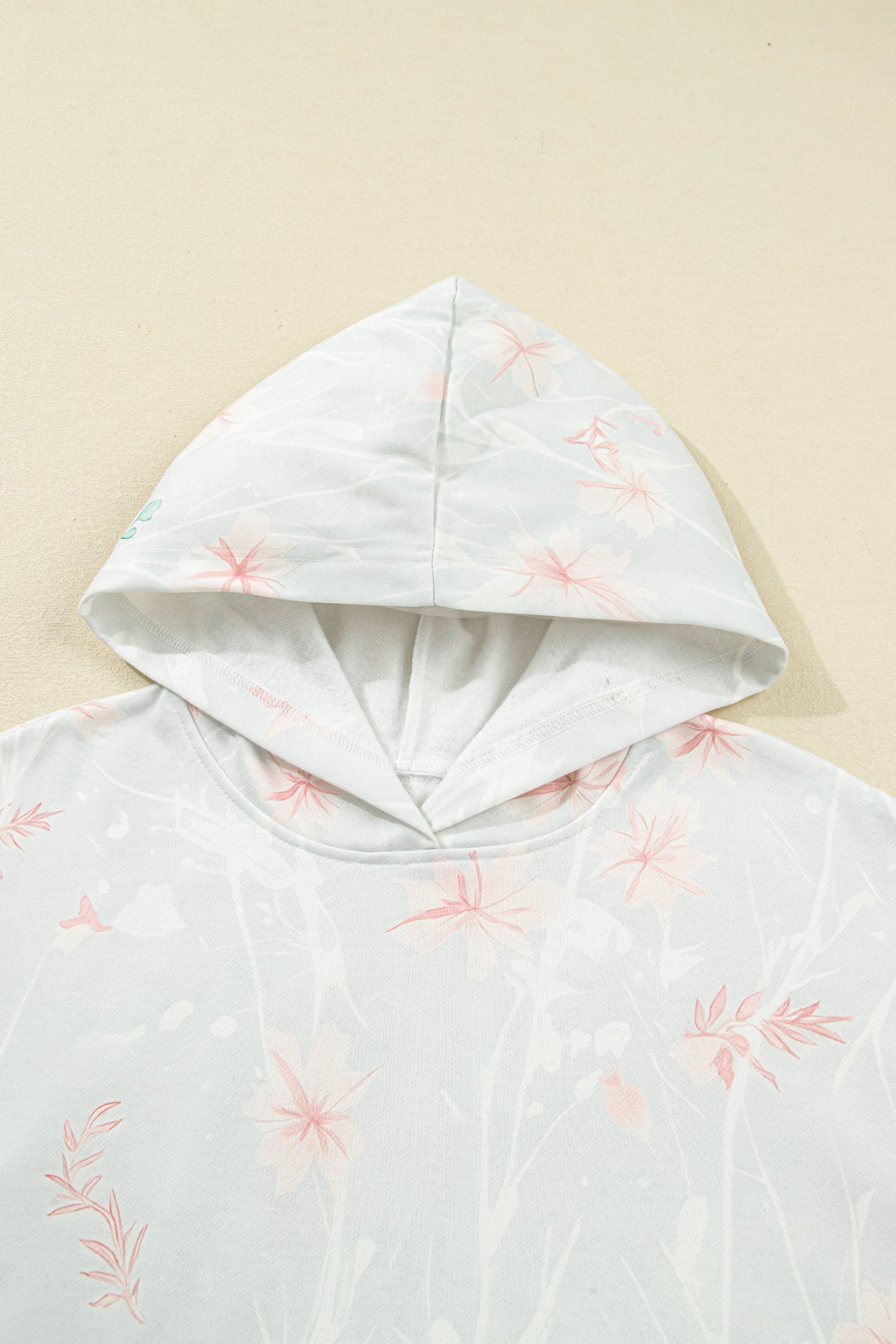 Plus Size Floral Long Sleeve Hoodie