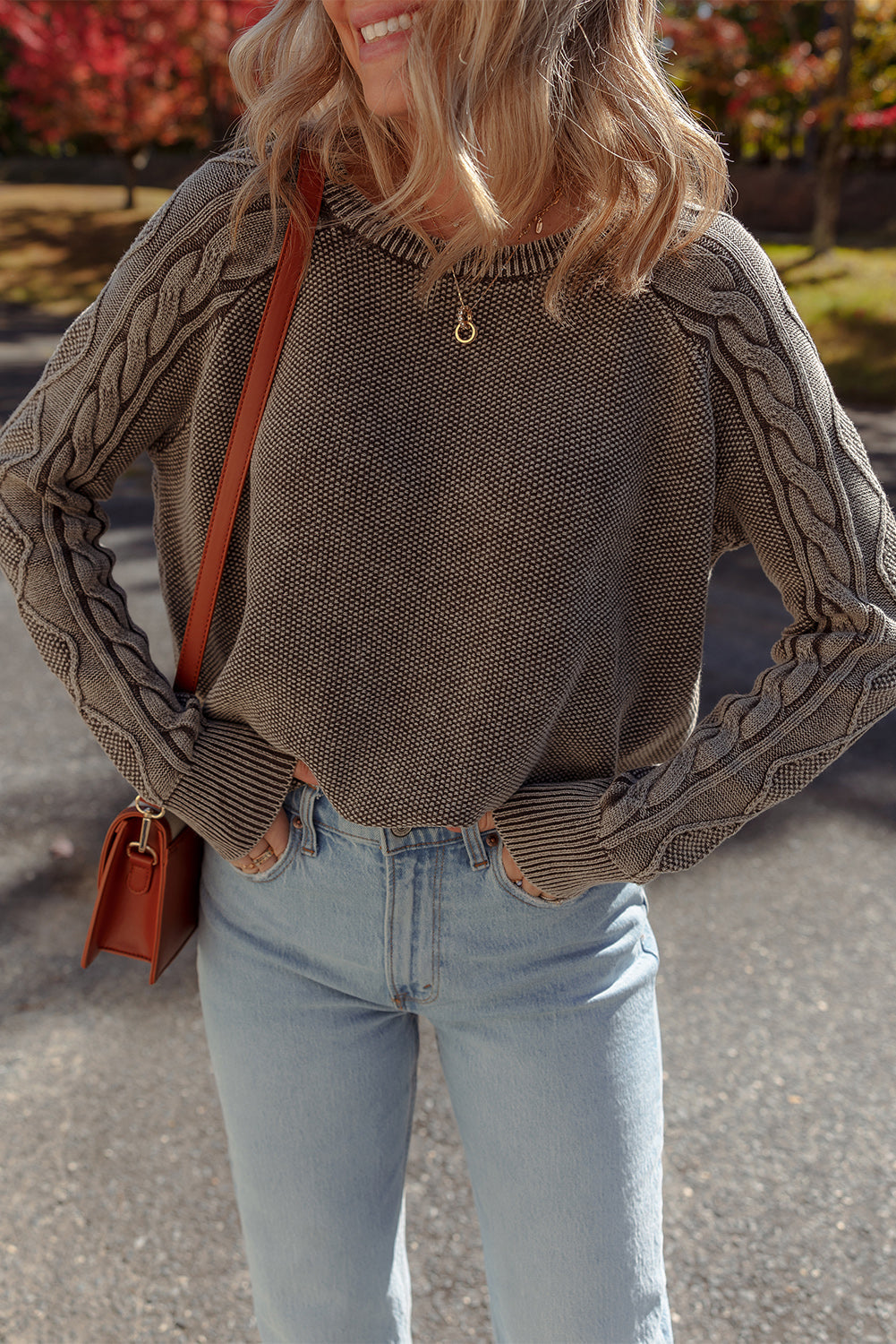 Cable Knit Long Sleeve Sweater