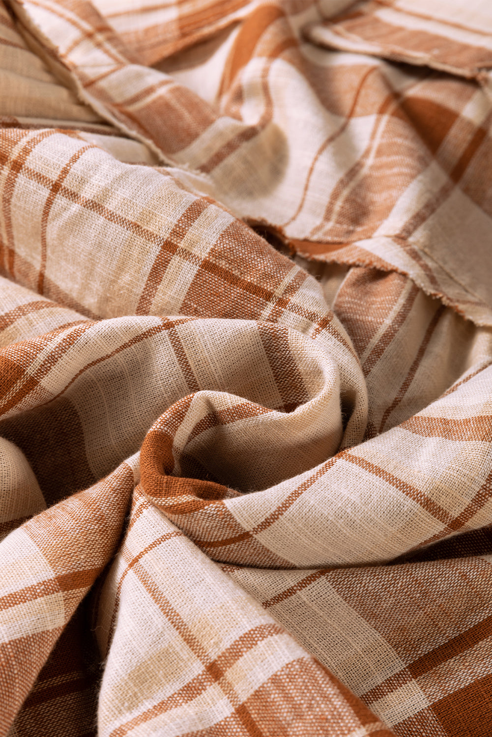 Plaid Side Pocket Frilled Babydoll Mini Dress